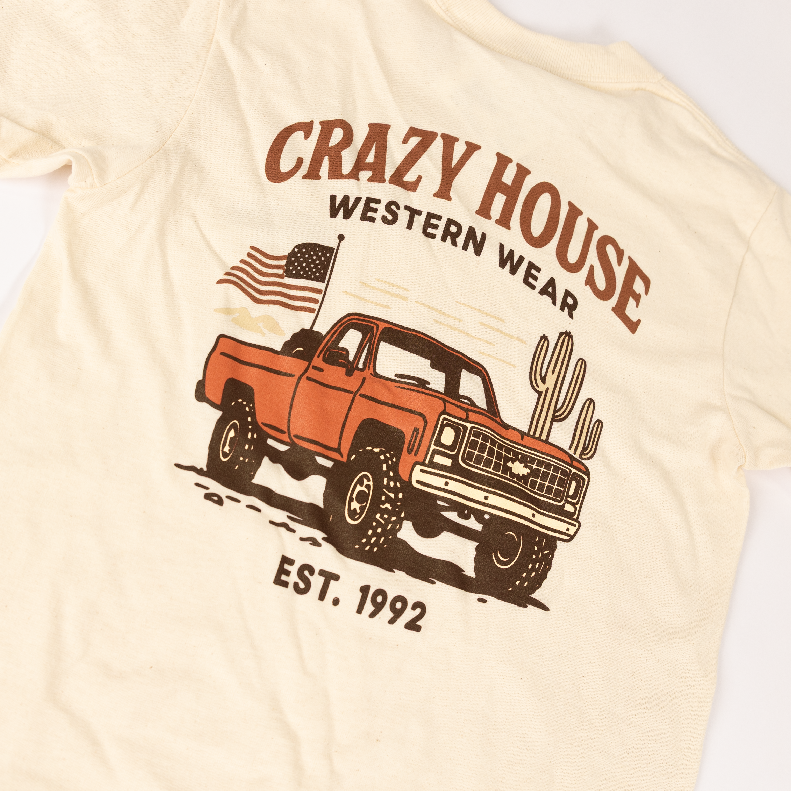 Youth Crazy House Rust Chevy Natural T-shirt