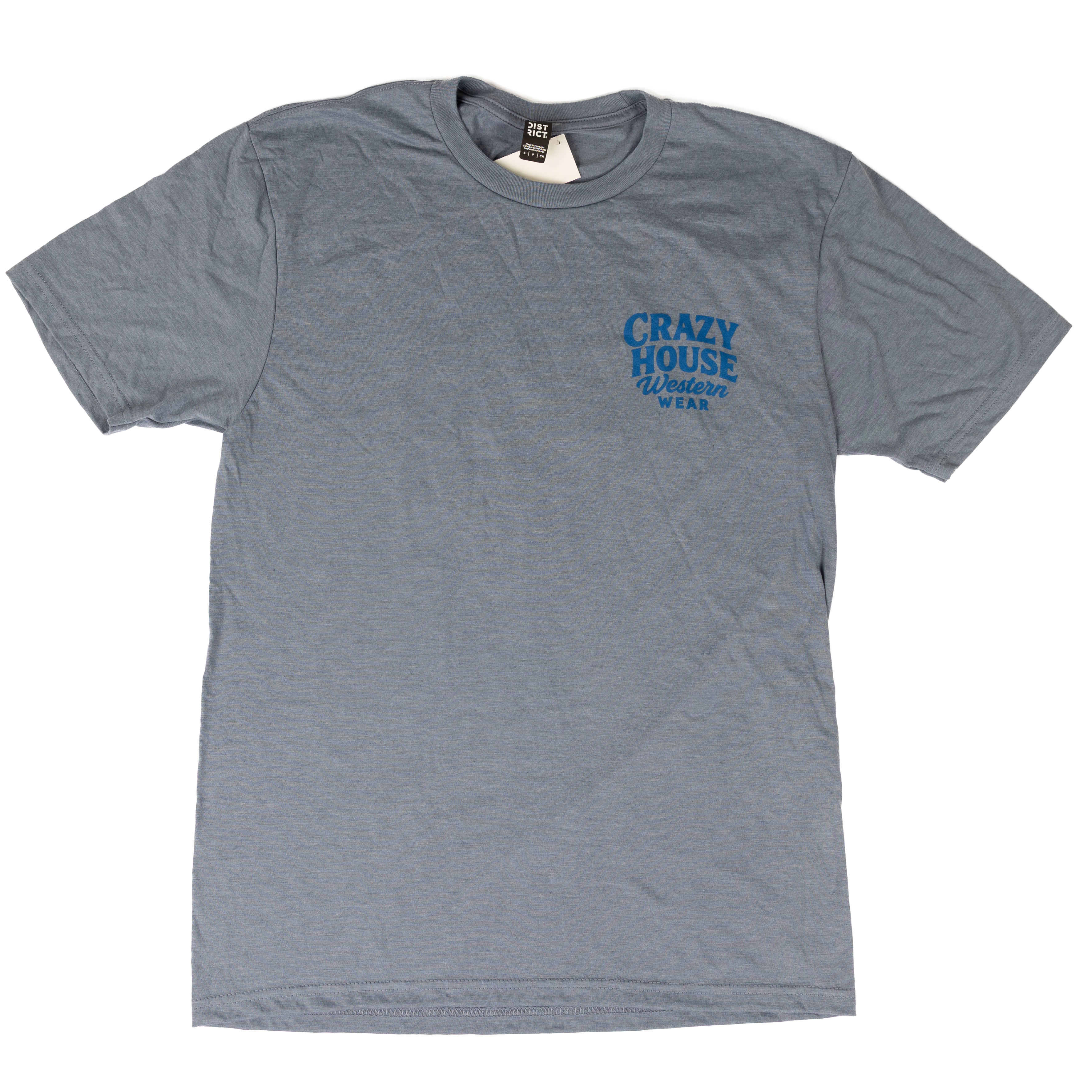 Crazy House Heather Blue Script T-shirt