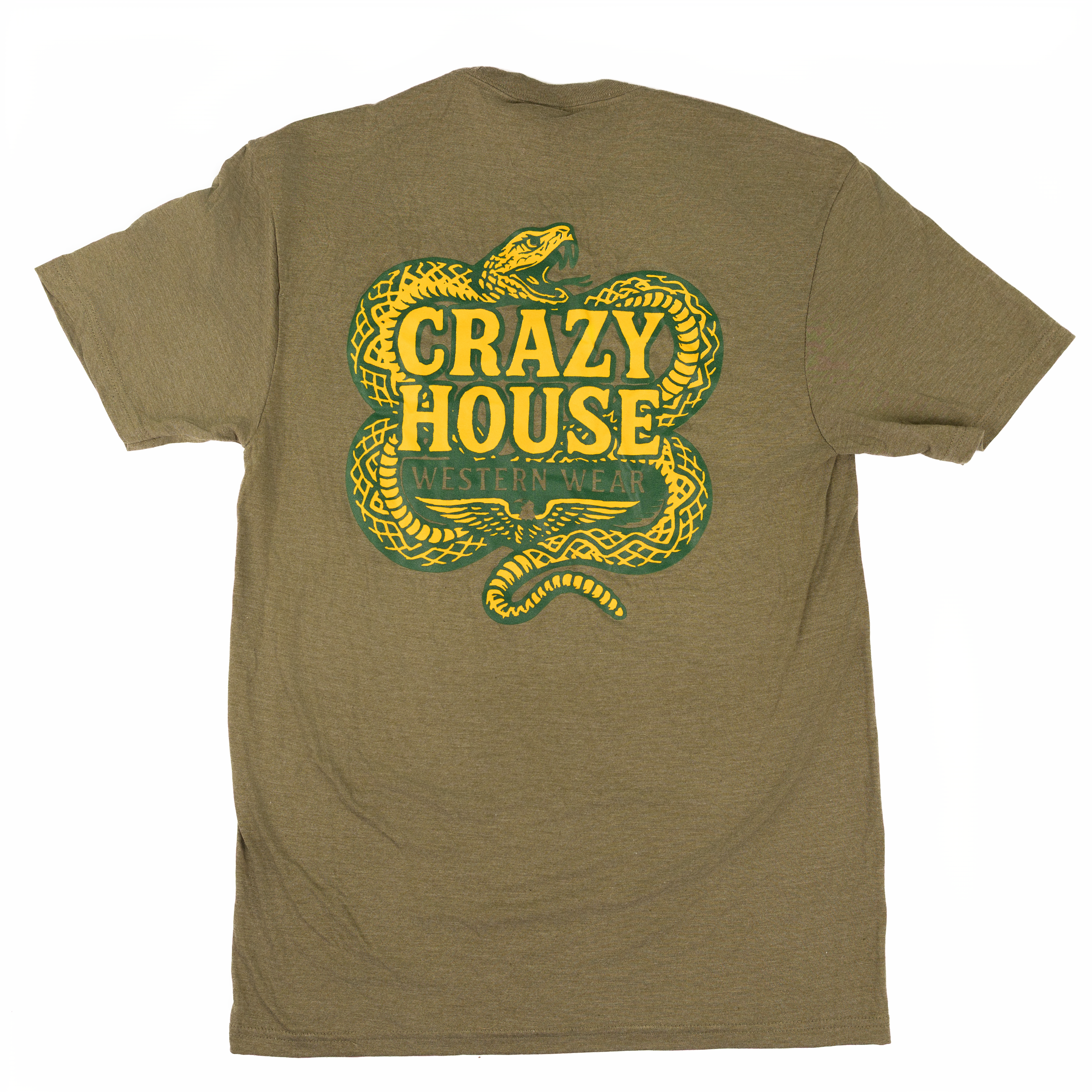 Crazy House Military Green Snake T-shirt