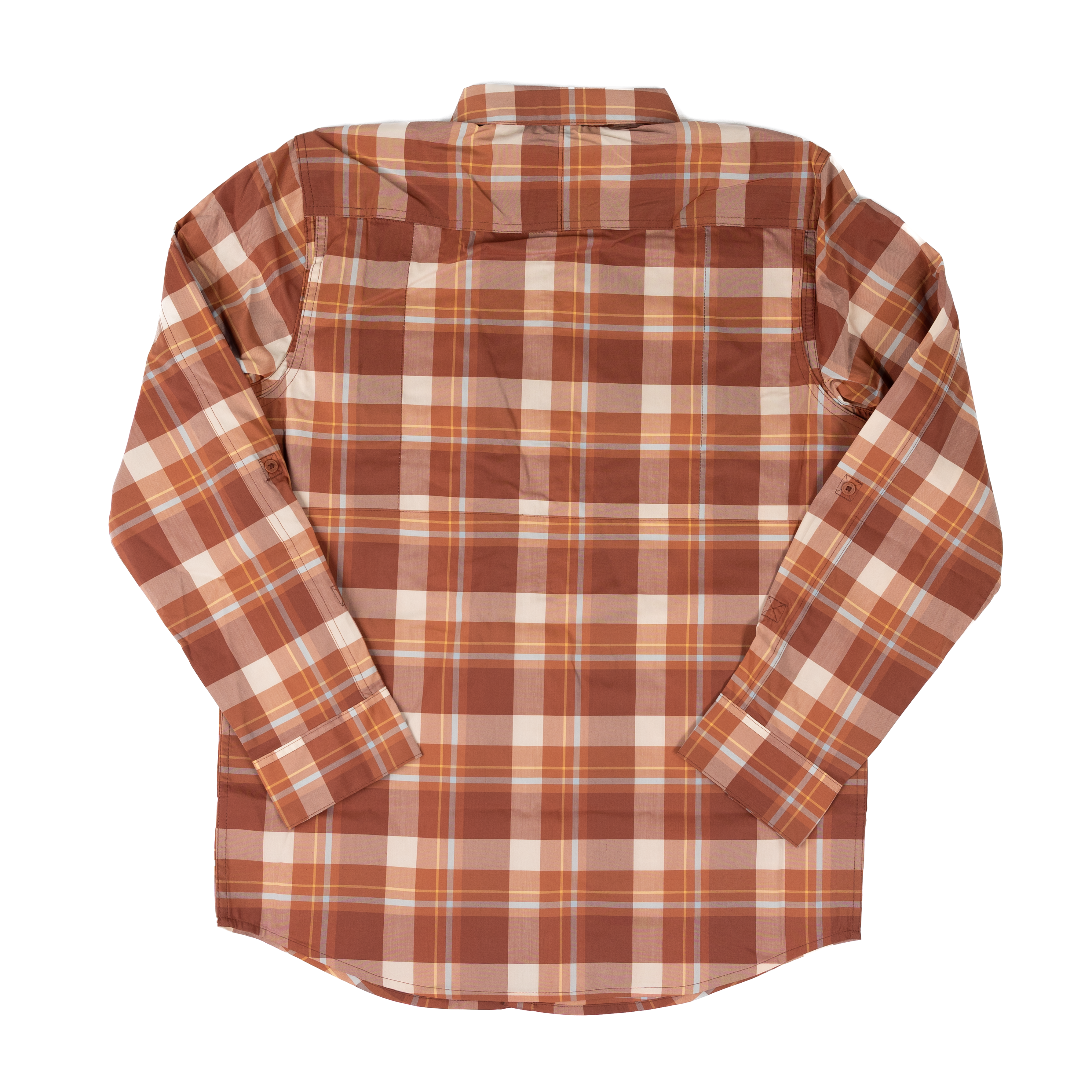 Men's Wrangler ATG Hike To Fish Mahogany Checkered Button Down Shirt 112375100