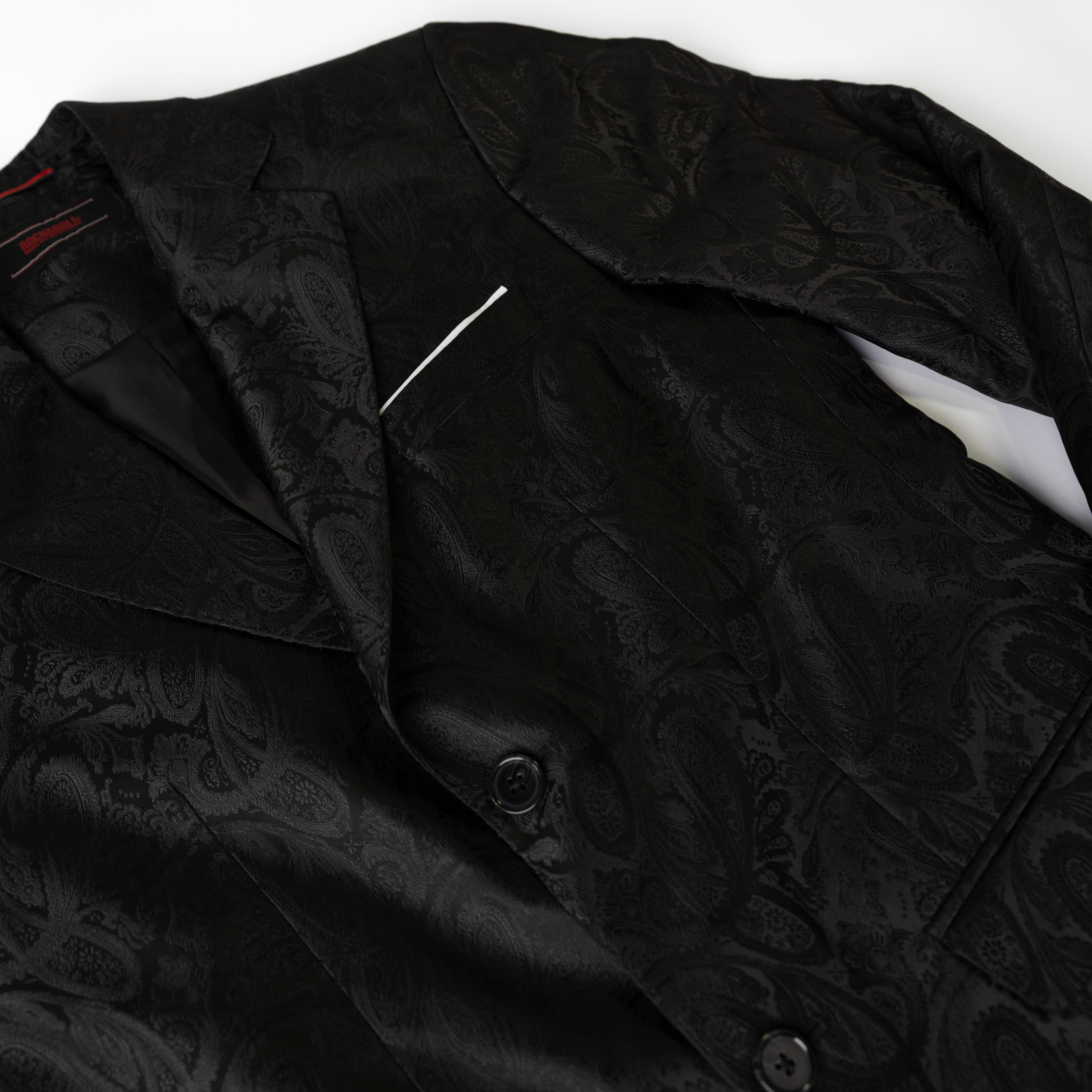 Men's Rock and Roll Black Paisley Sports Coat BM96C07478