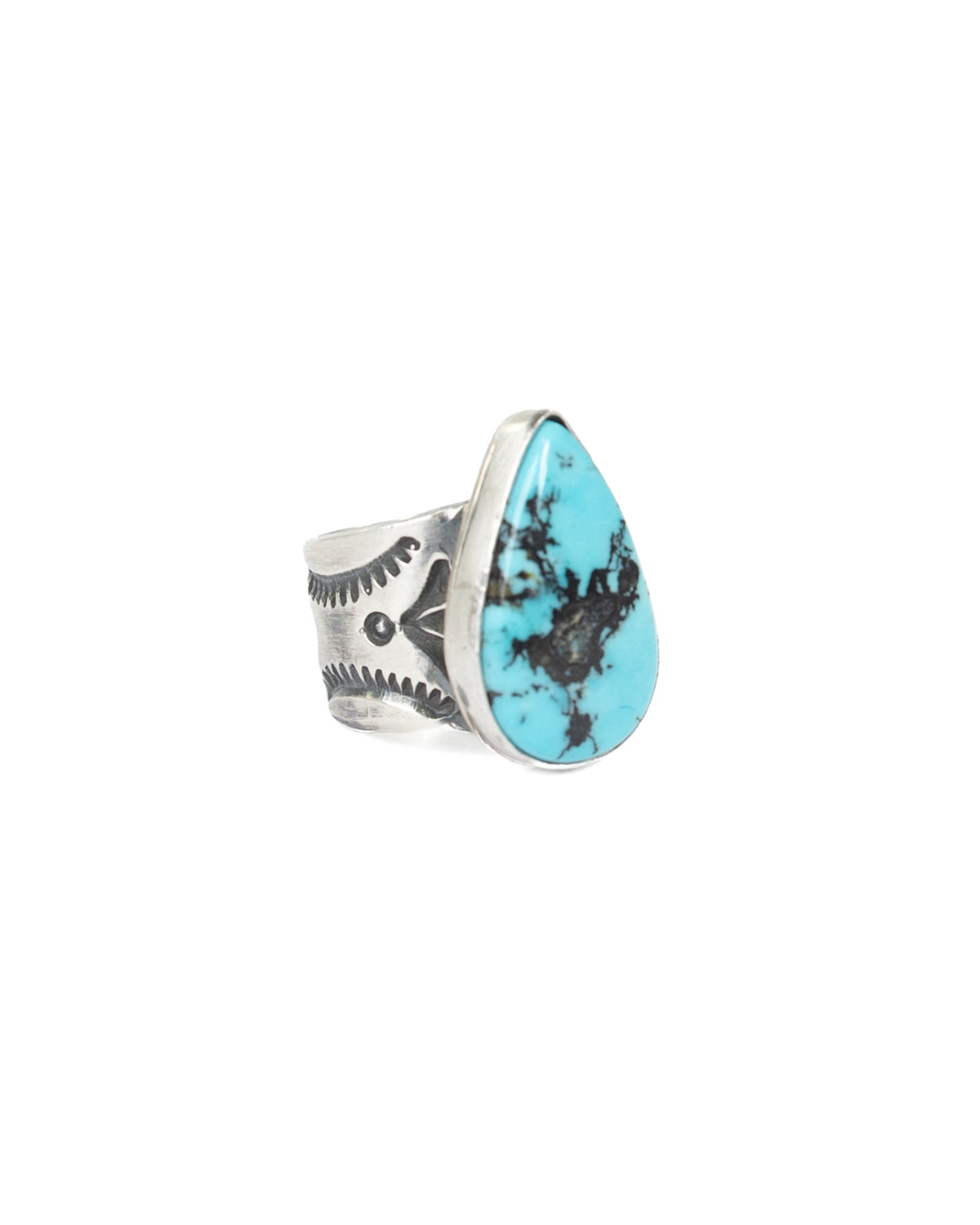 Women's Handmade Adjustable Teardrop Turquoise Ring