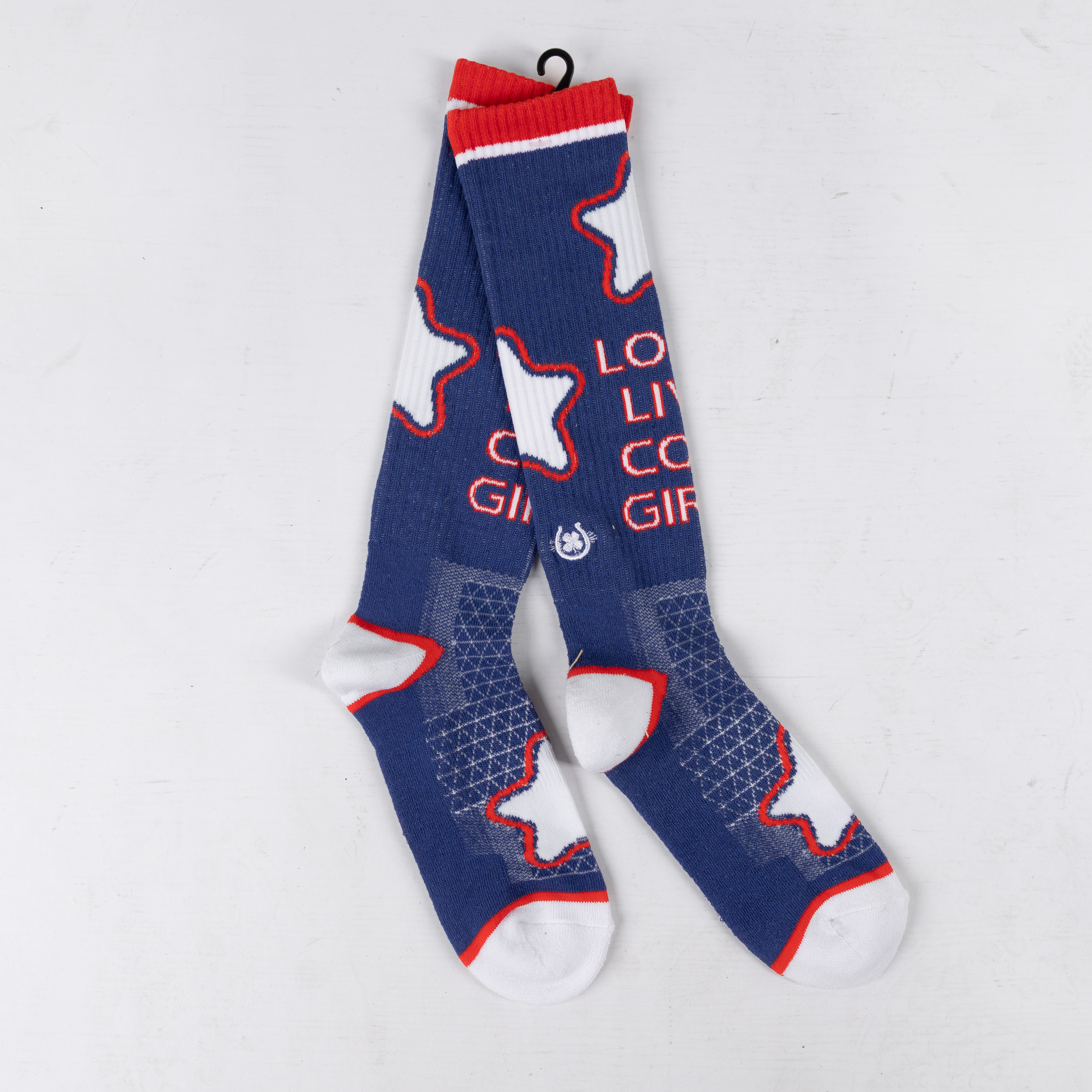 Women's Lucky Chuck Long Live Cowgirls Red and Blue Performance Socks LC12-12178