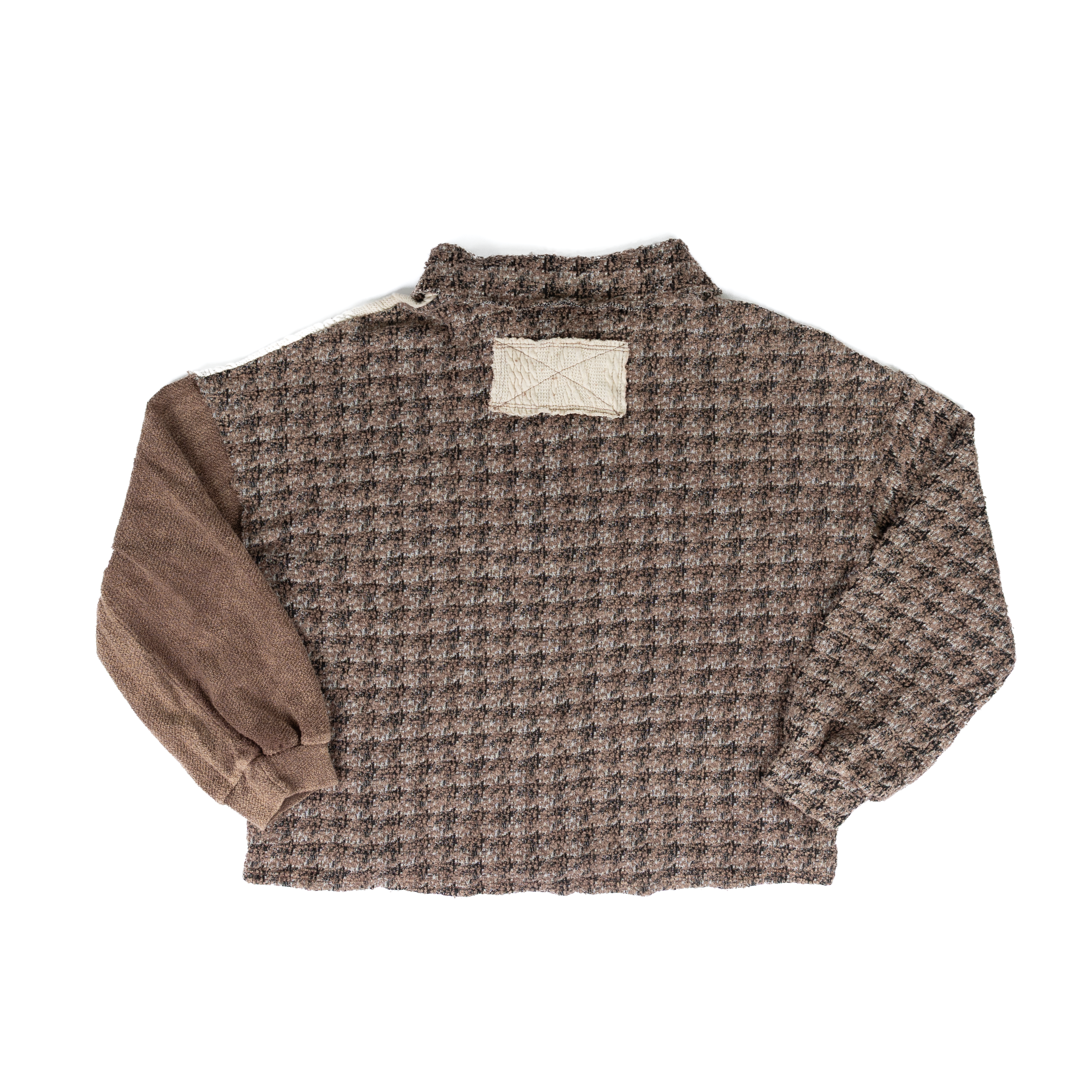 Women's Chocolate Mineral Washed Tweed Sweater Detail Shacket HT6763