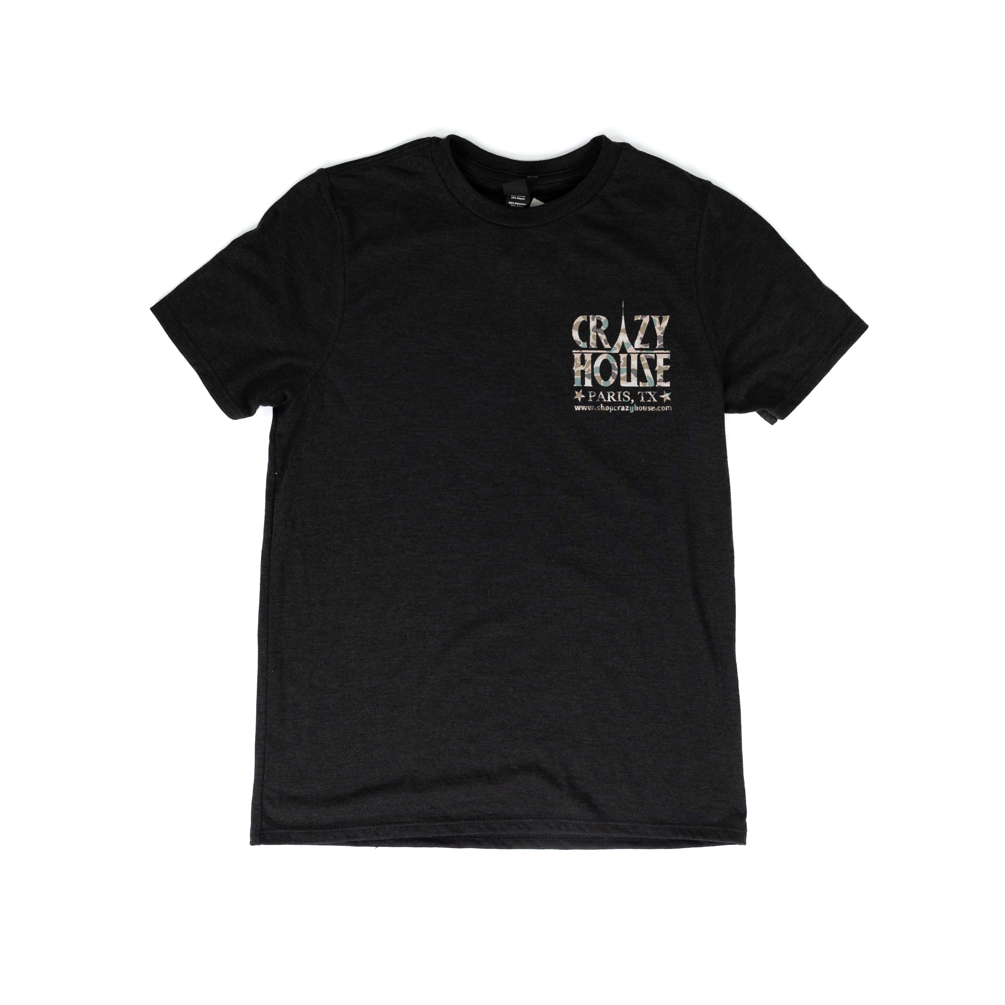 Youth Crazy House Black and Camo T-Shirt