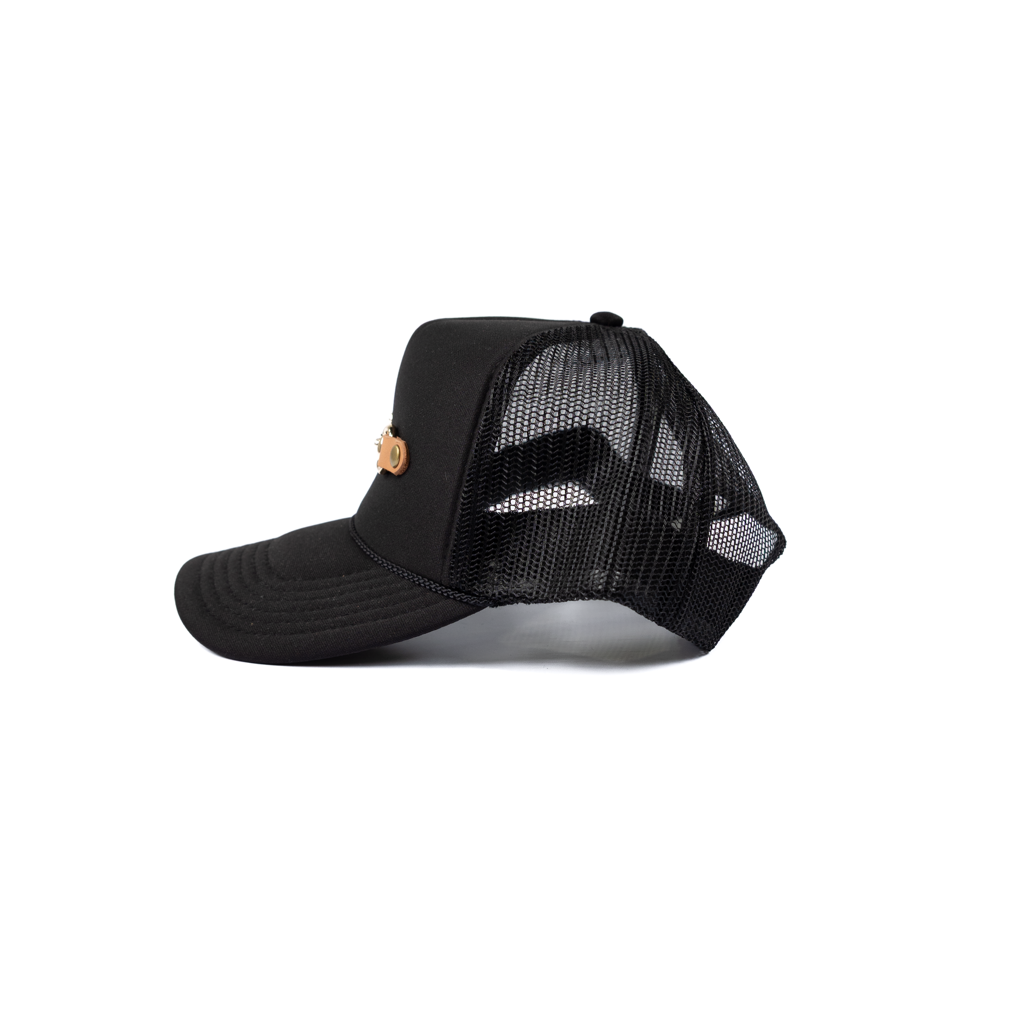 Women's McIntire Saddlery Black Trucker Cap with Gold Metal Bit CAP-68