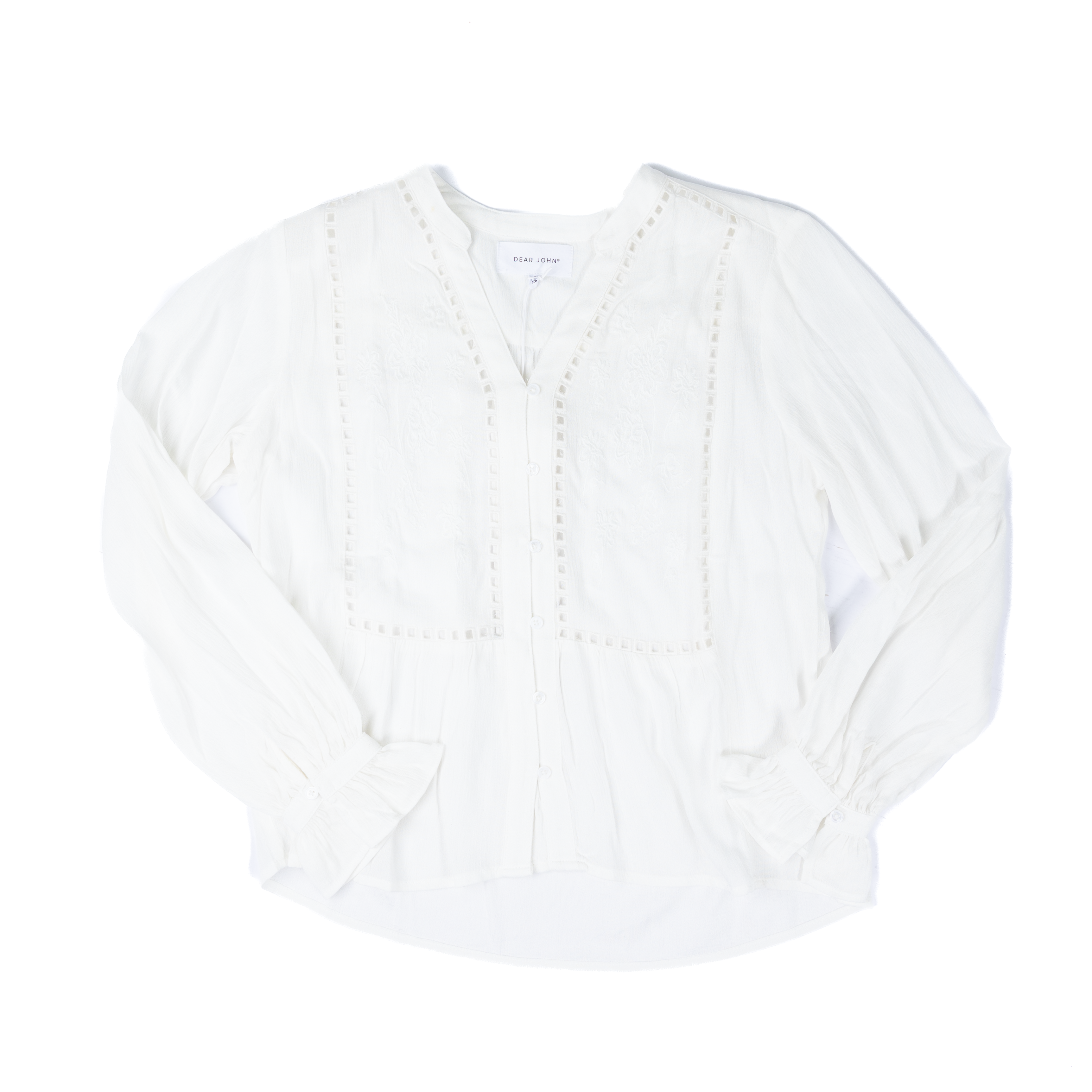 Women's Dear John Off White Darlene V Neck Blouse DSH1532OWT
