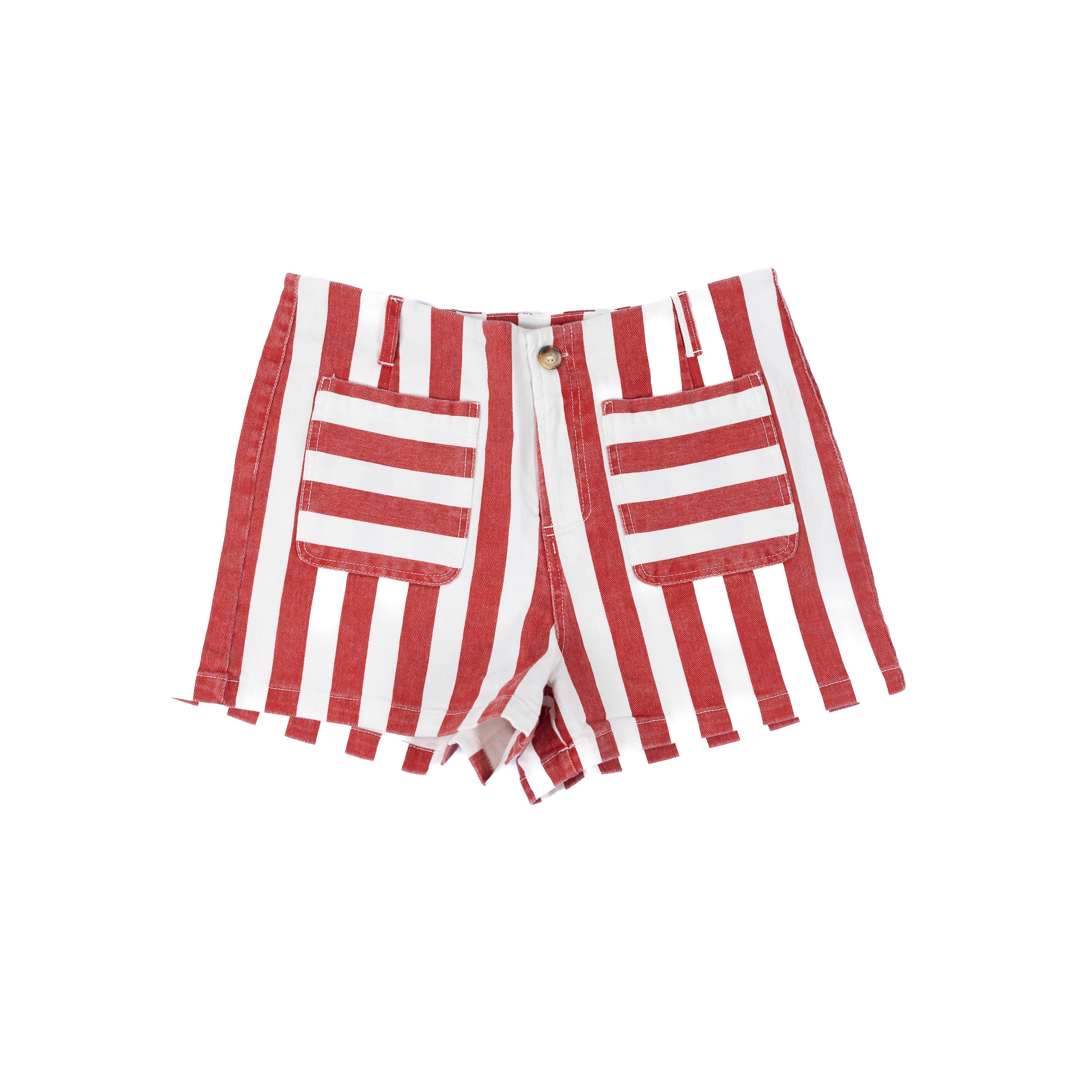 Women's Ee:some Red and White Striped Shorts PK14880