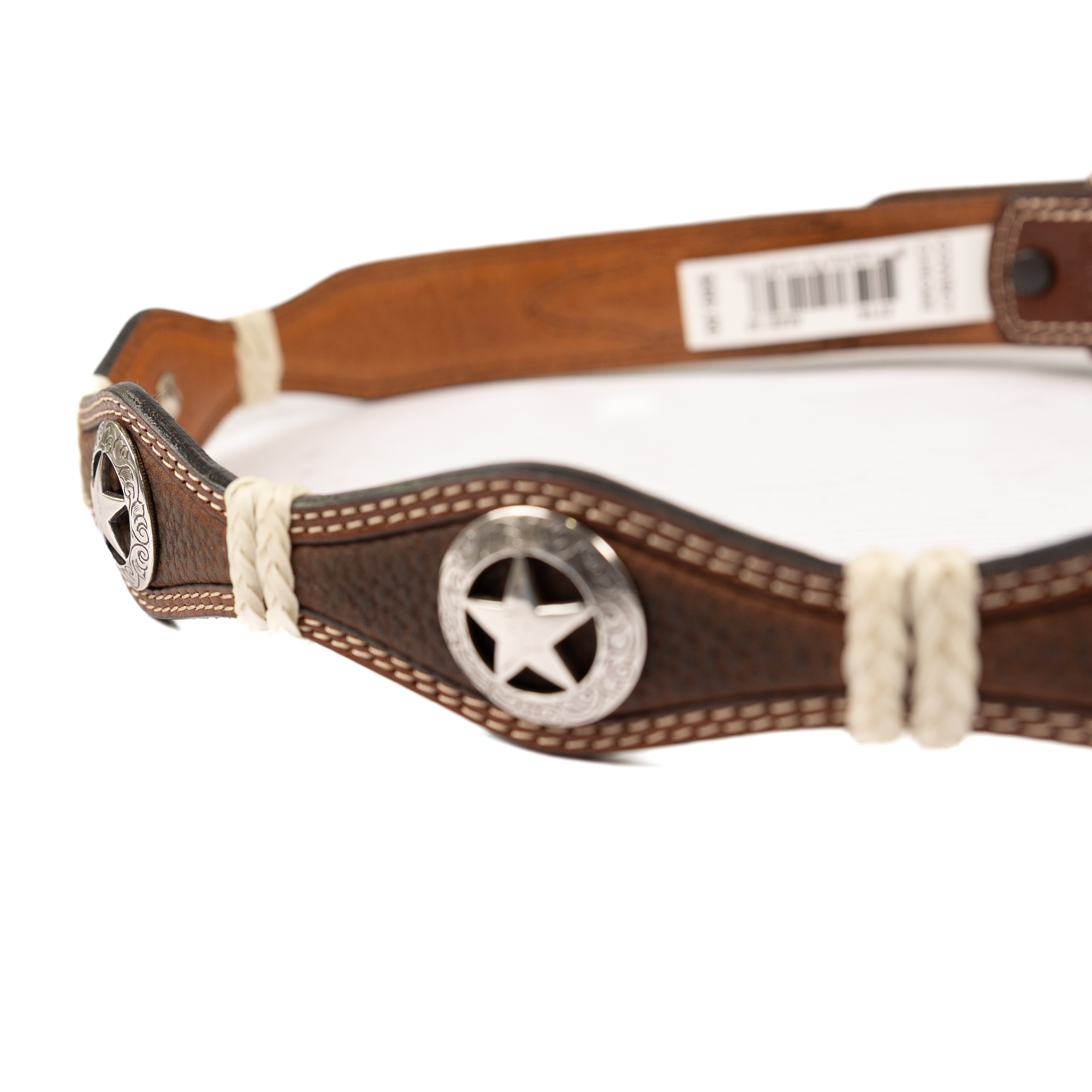 Men's Cowboy Chrome Brown Scalloped Belt with Star Conchos 2715