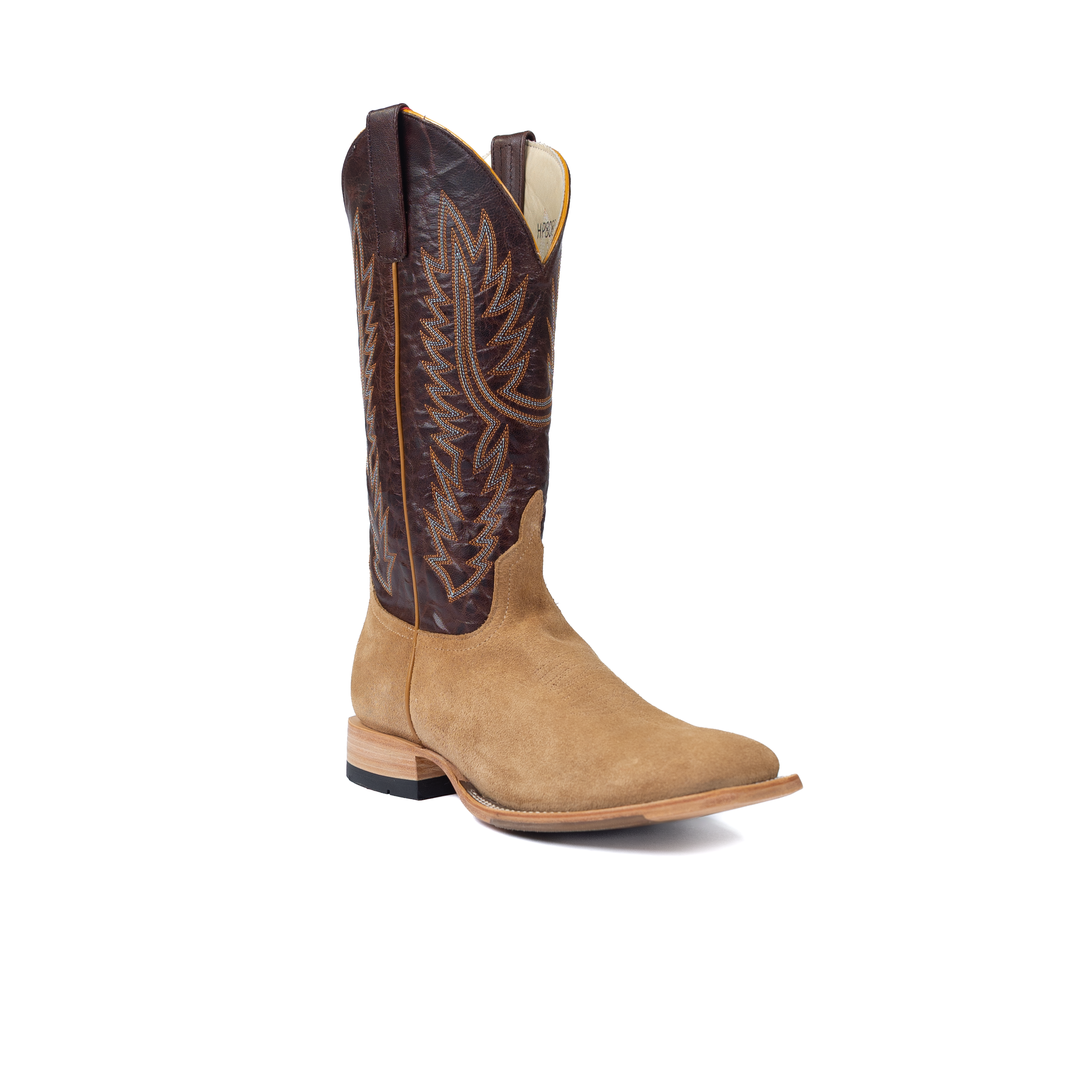 パキスタン  ゴールデンクォーツNo1280 Men's Horse Power Tan Crazy Roughout Square Toe Boots HP8088