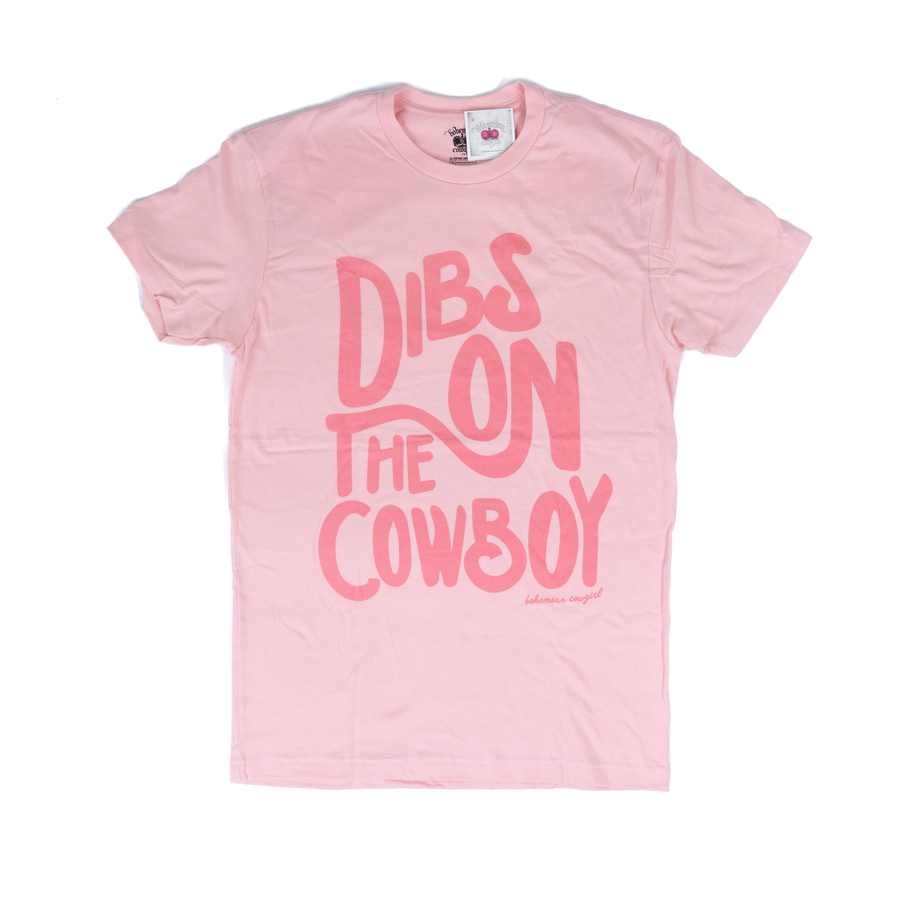 Women's Pink Short Sleeve "Dibs On The Cowboy" T-shirt