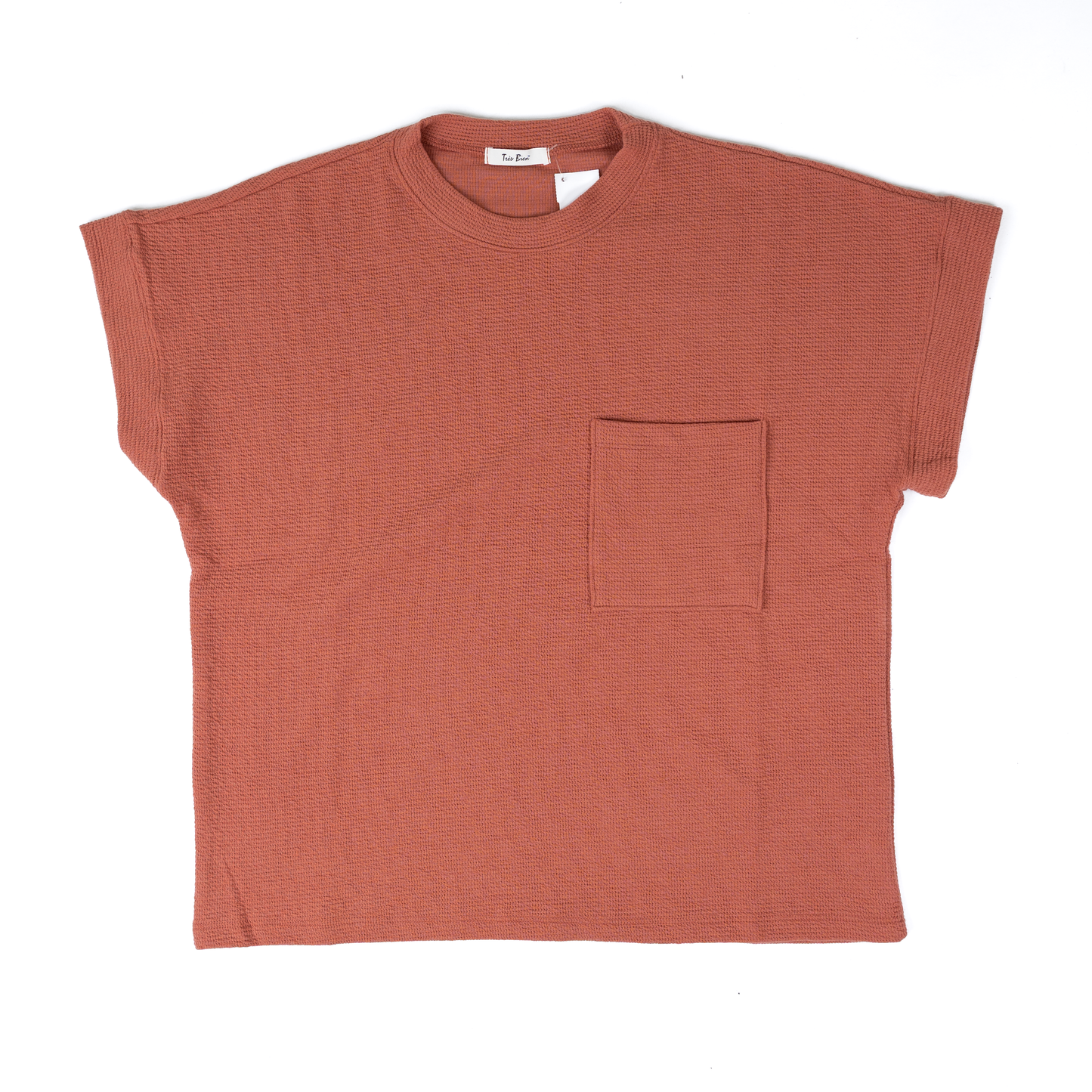 Women's Tres Bien Cloudy Knit Short Sleeve Top T-41041
