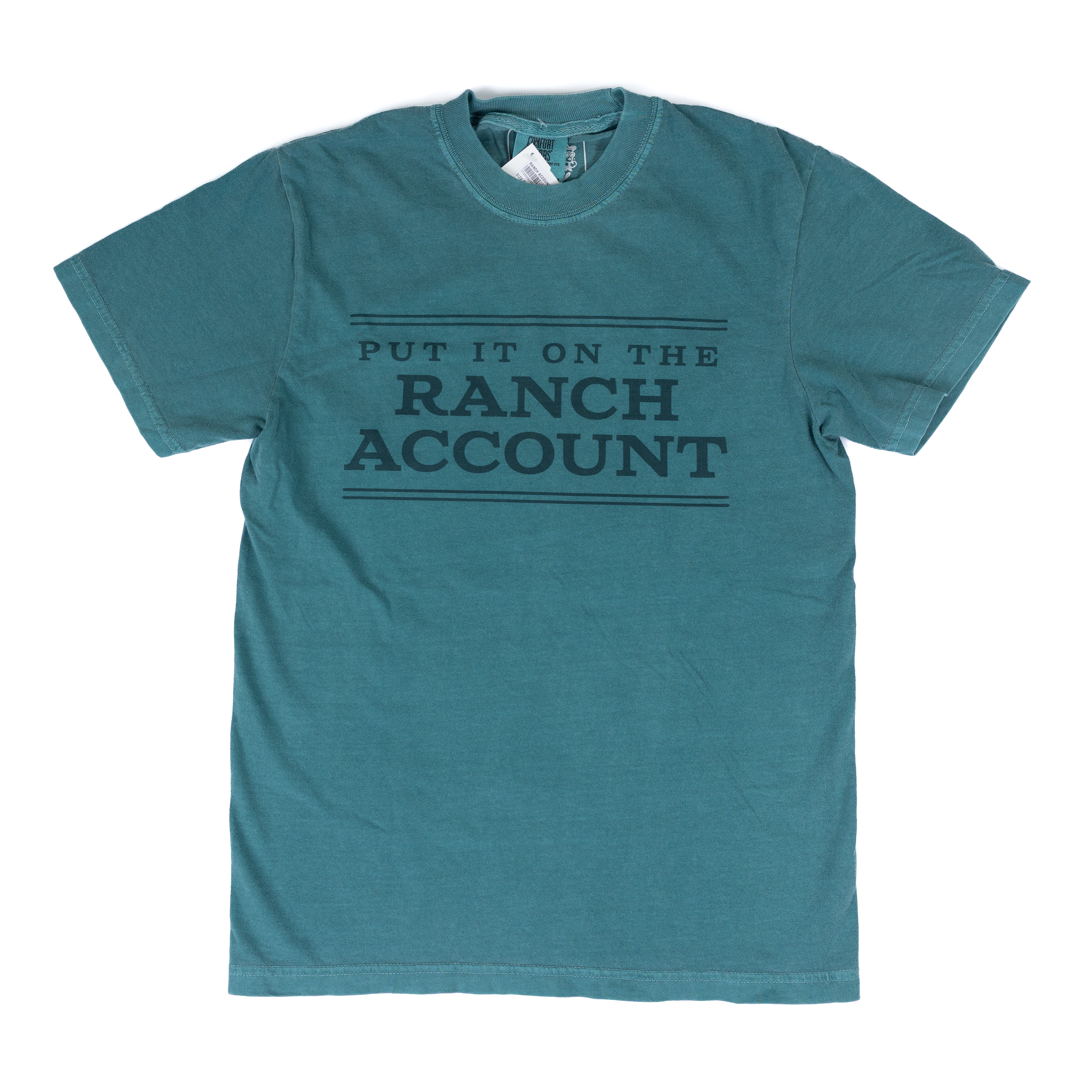 Women's Teal Short Sleeve "Put It The Ranch Account" T-shirt
