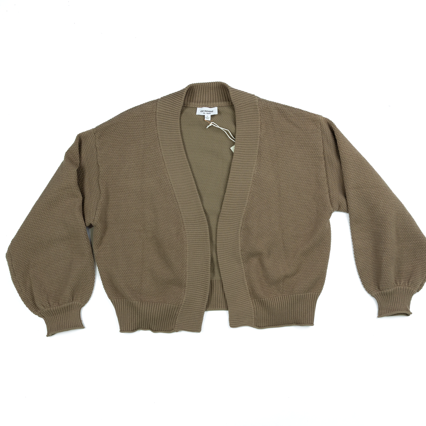 Women's Open Front Bubble Sleeve Knit Cardigan SJK14438