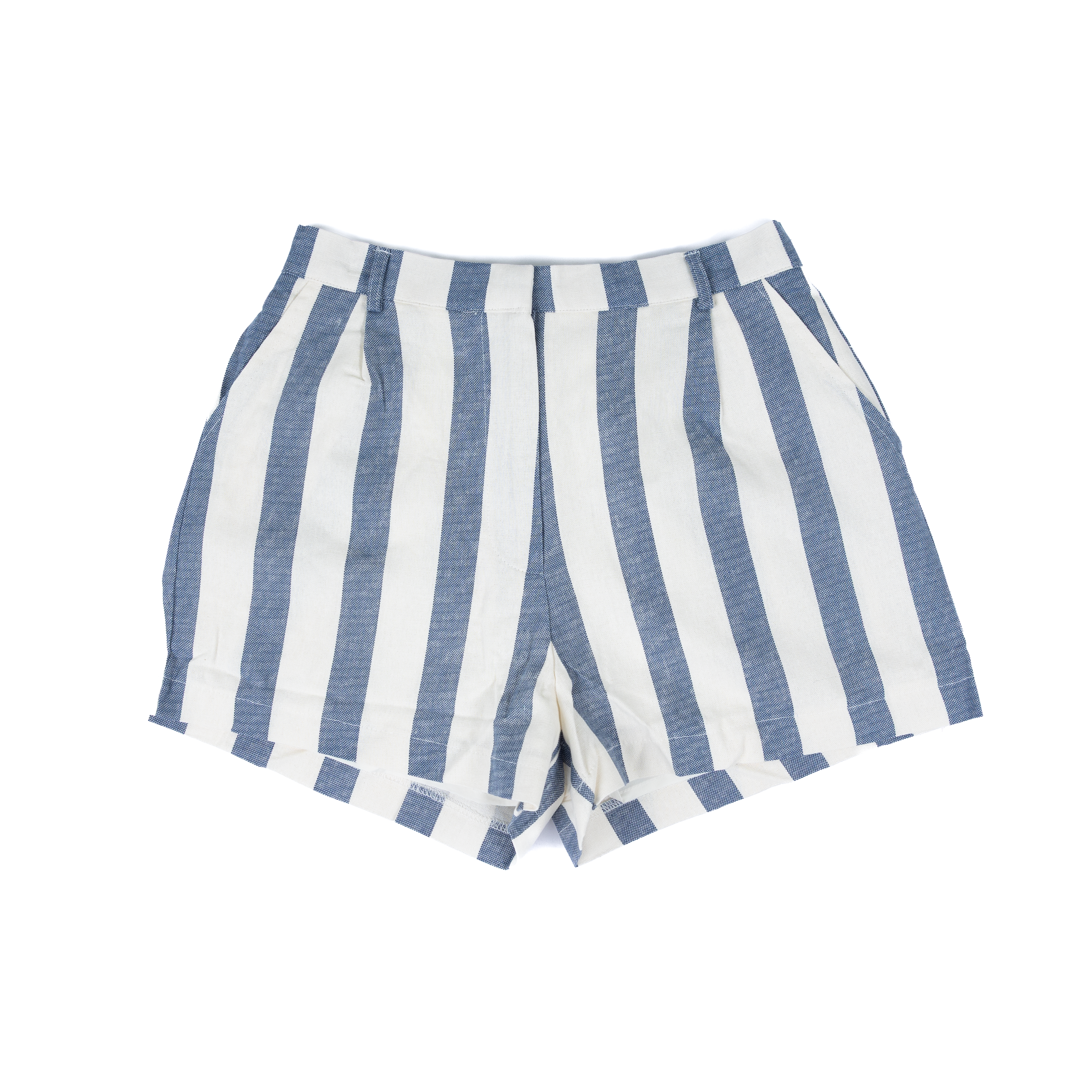 Women's Navy and White Linen Shorts TW1842-B
