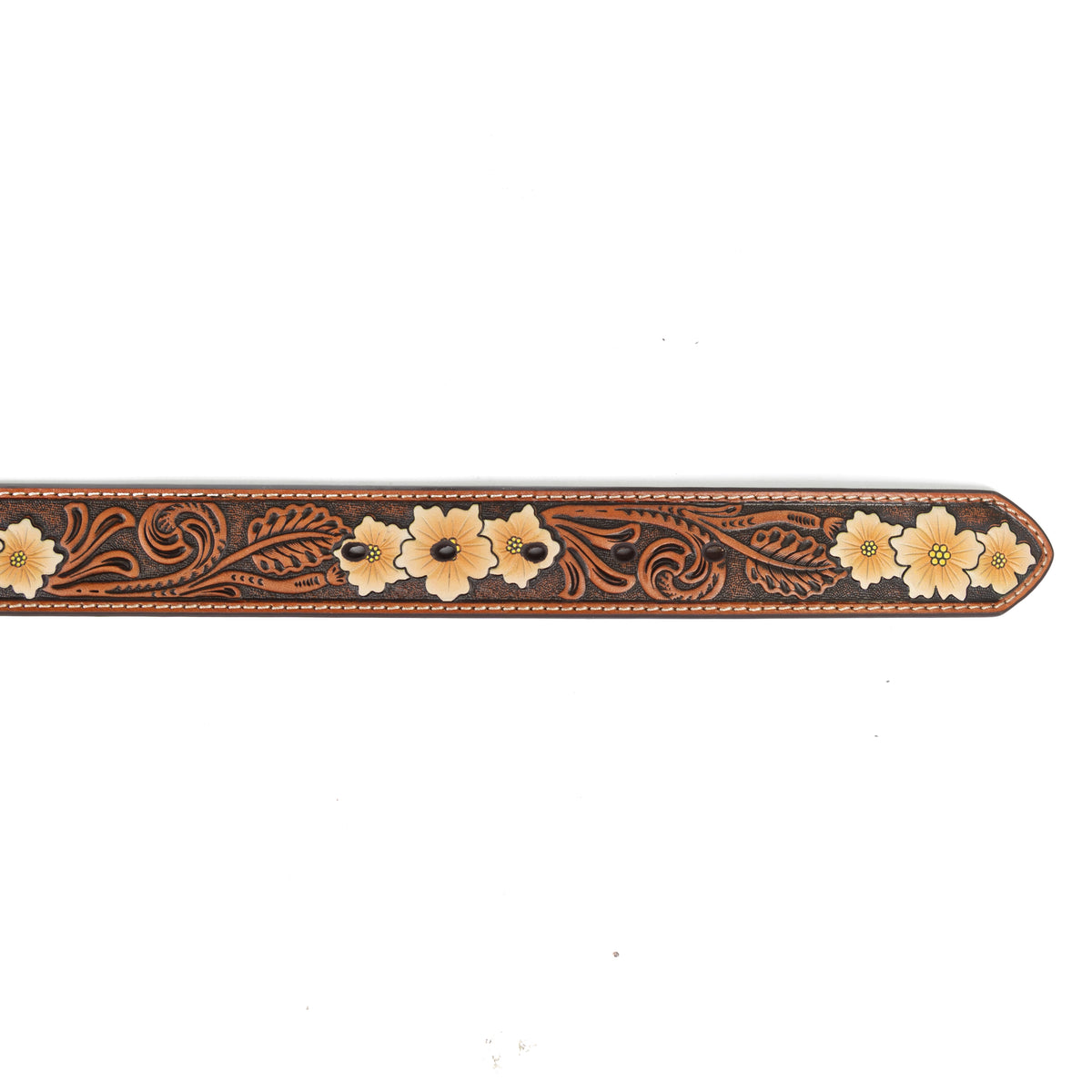 Ariat Women's Brown Floral Hand Painted Leather Belt