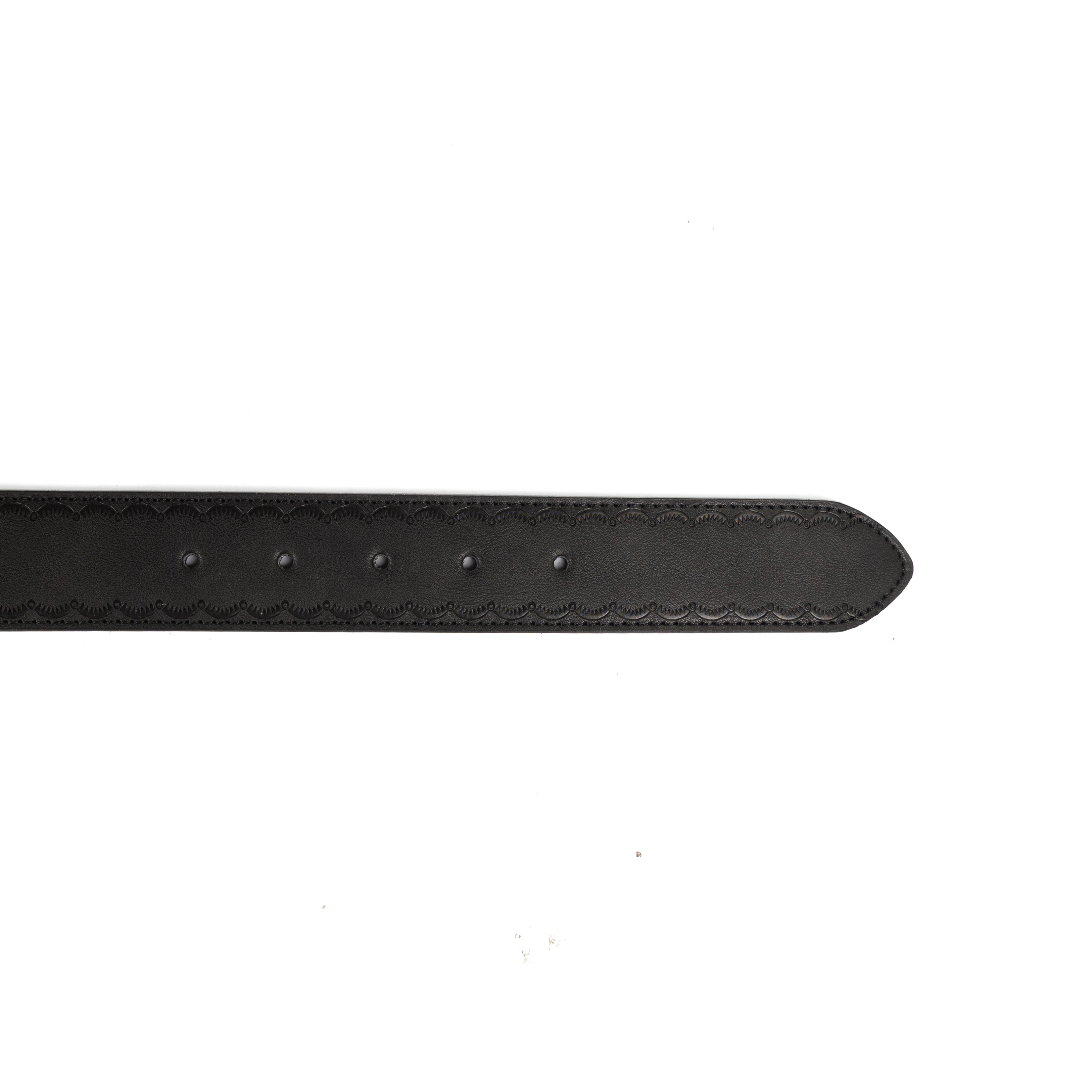 Angel Ranch Women's Black Engraved Leather Belt