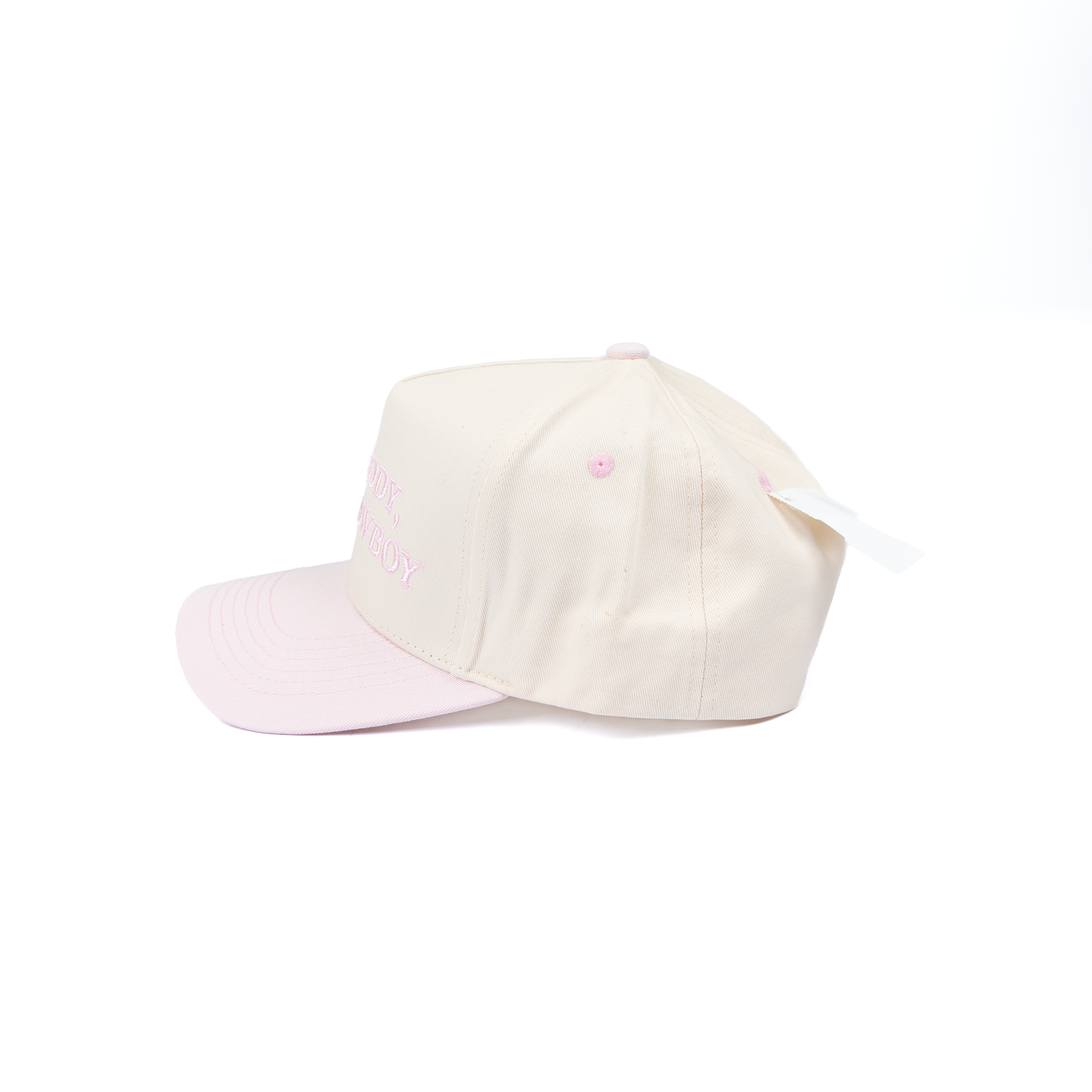 Women's Cream and Light Pink "But Daddy He's A Cowboy" Cap