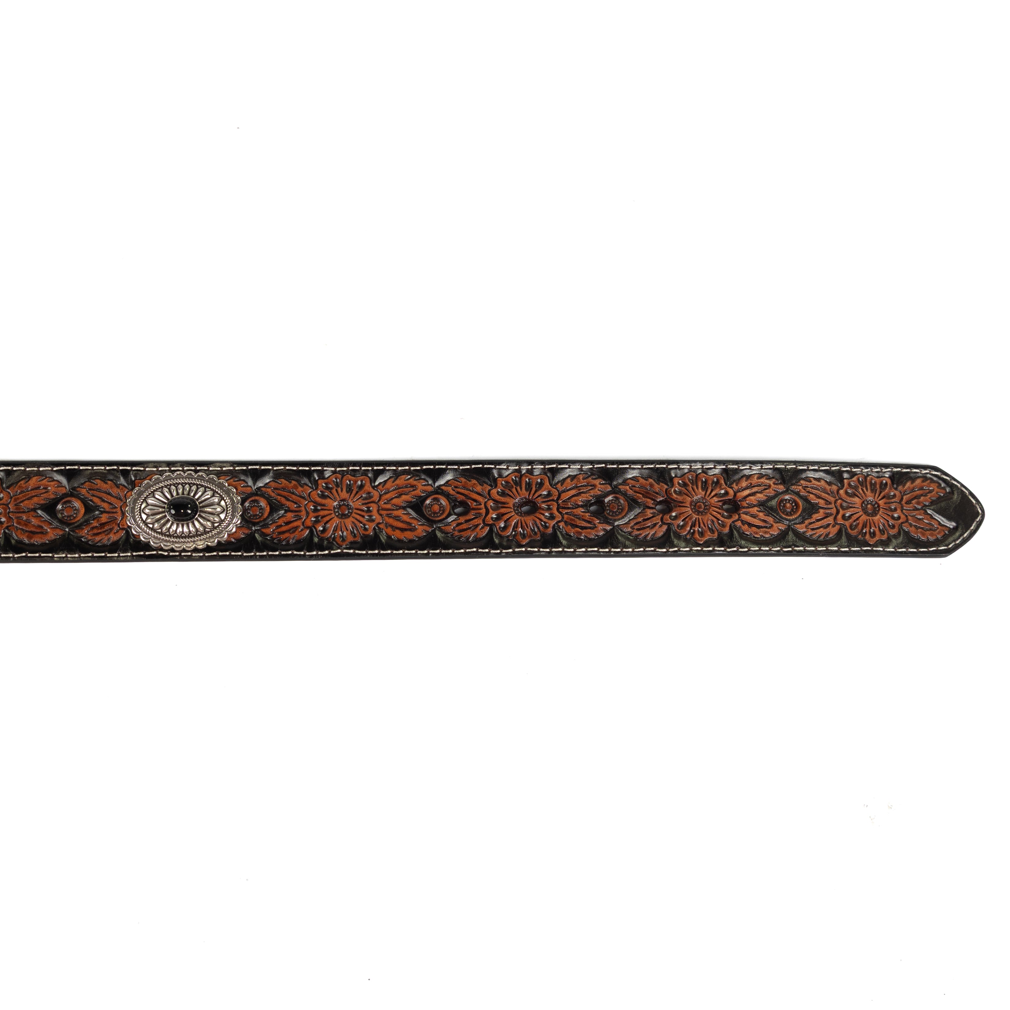 Ariat Women's Floral Embossed Concho Black Western Belt