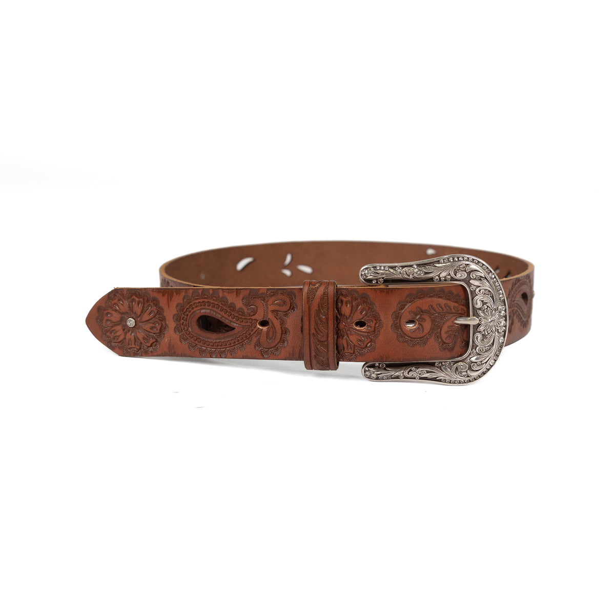 Angel Ranch Women's Light Brown Tooled Belt