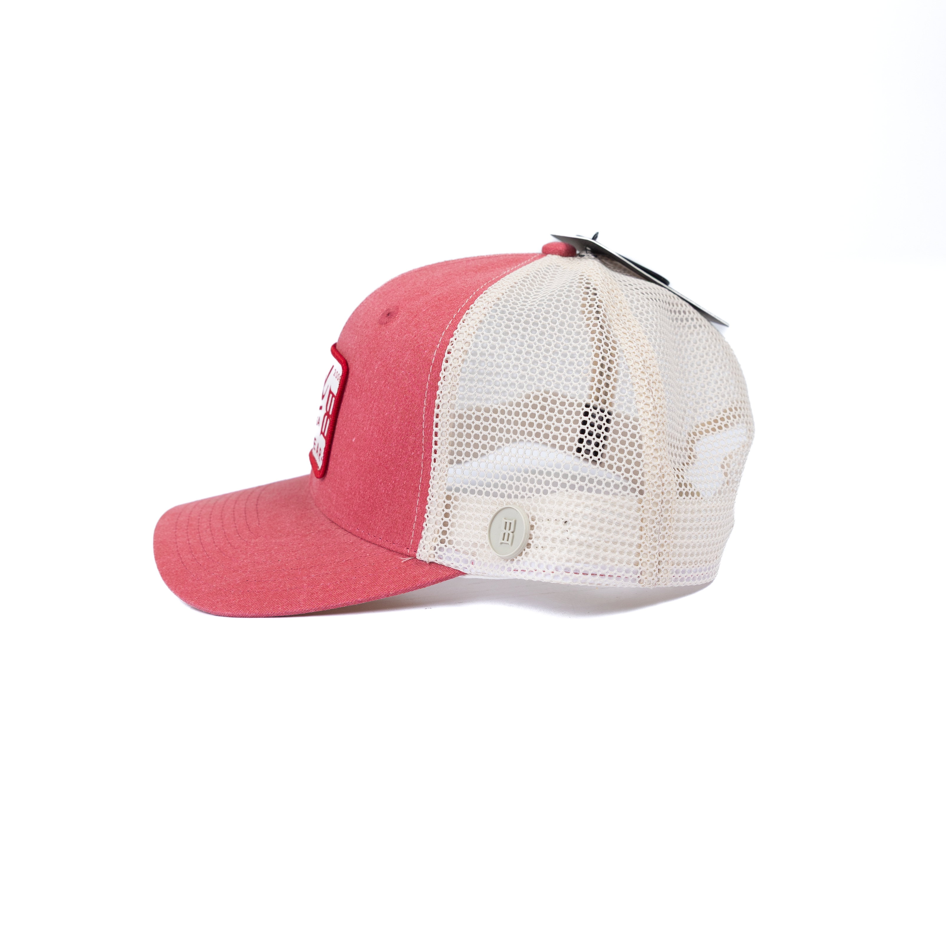 Women's Bex Red and Tan Mesh Snapback with Patch H0251CB