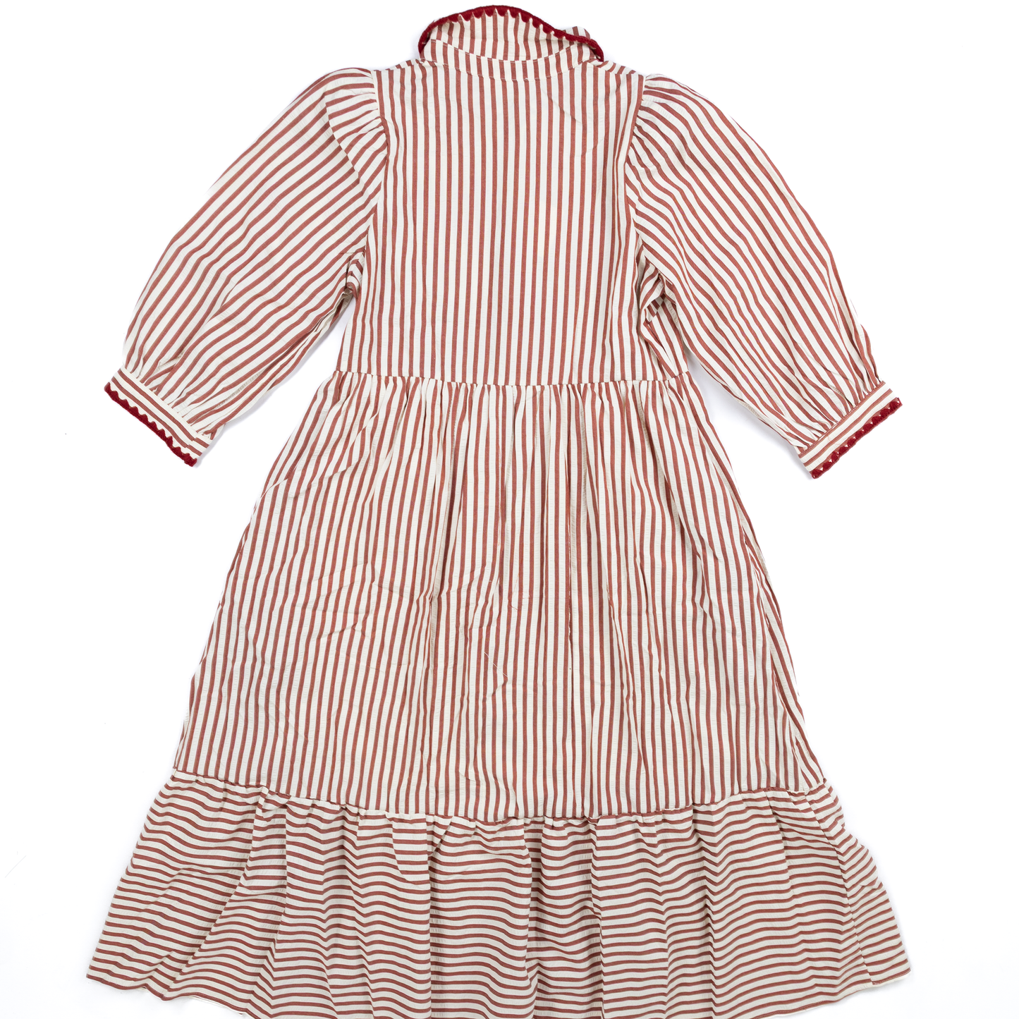 Women's Entro Red and White Striped Midi Dress D27342