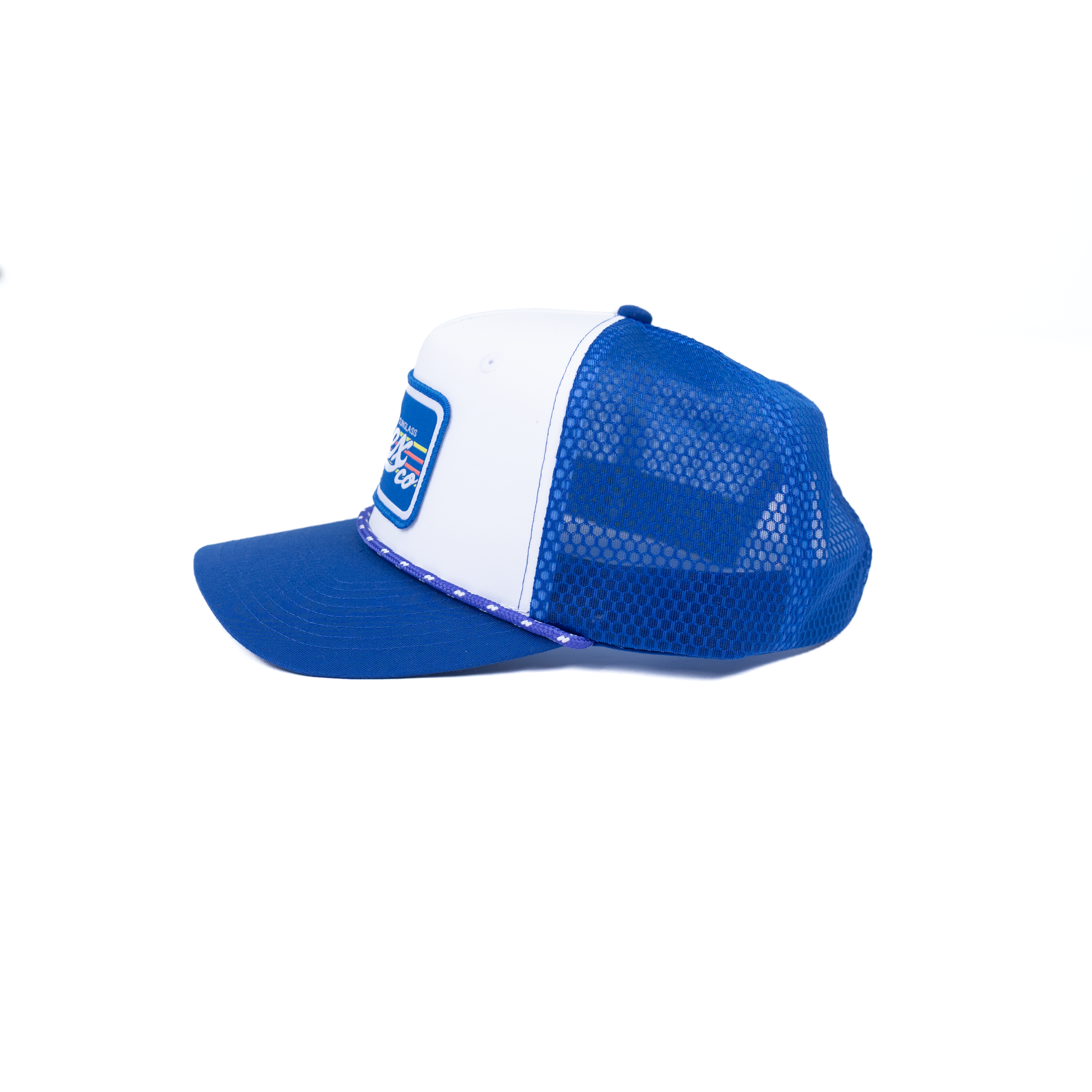 Men's Bex White and Blue Mesh Zuma Snapback with Patch H0275WB