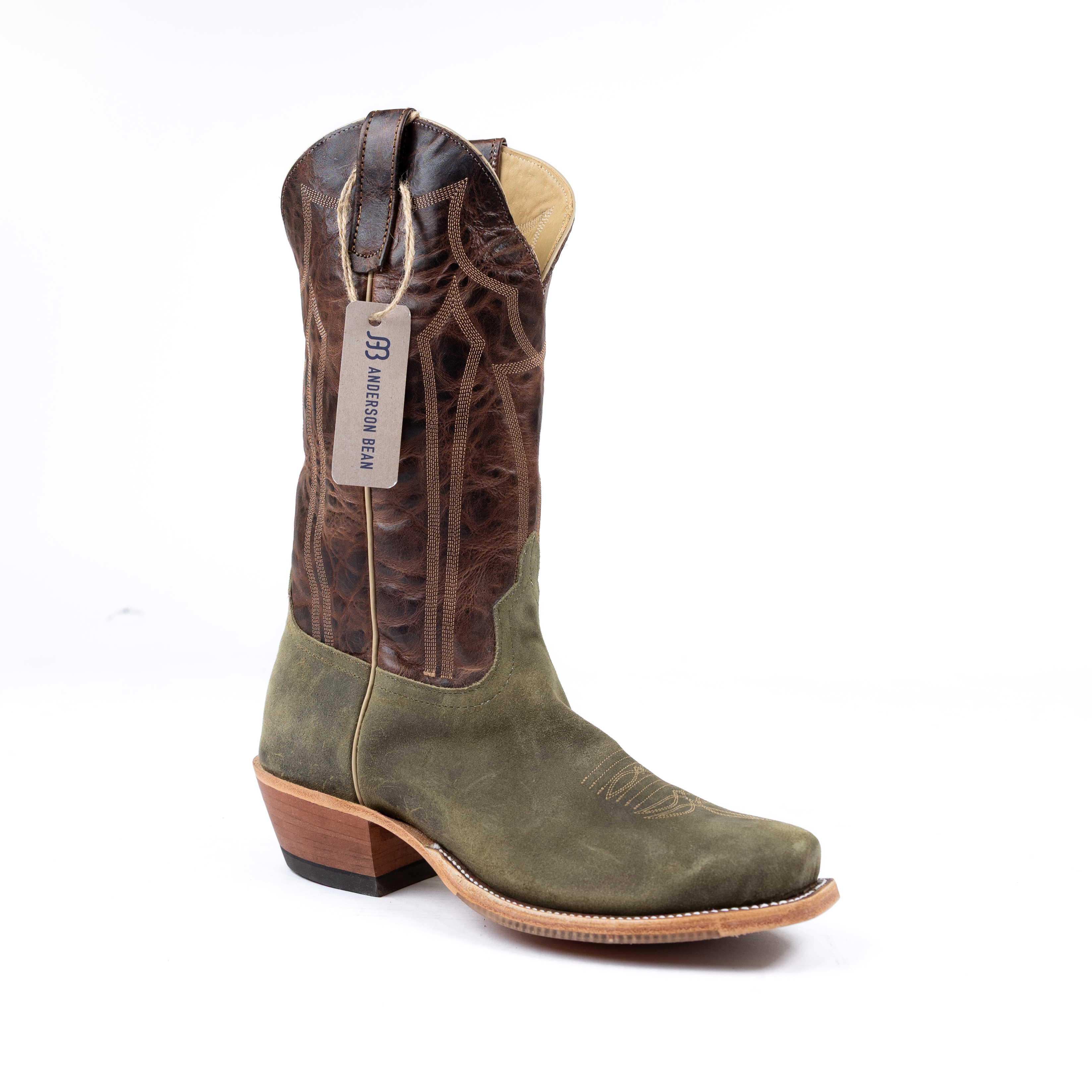Anderson Bean Sage Waxy Kudu Cutter Toe Boots – Crazy House Anderson Bean Sage Waxy Kudu Cutter Toe Boots – Crazy House
