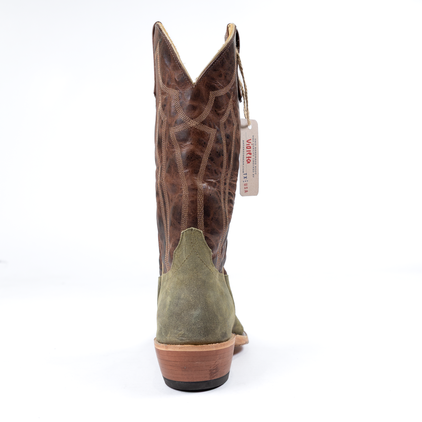 Anderson Bean Sage Waxy Kudu with 13" Brown Lonestar Tops