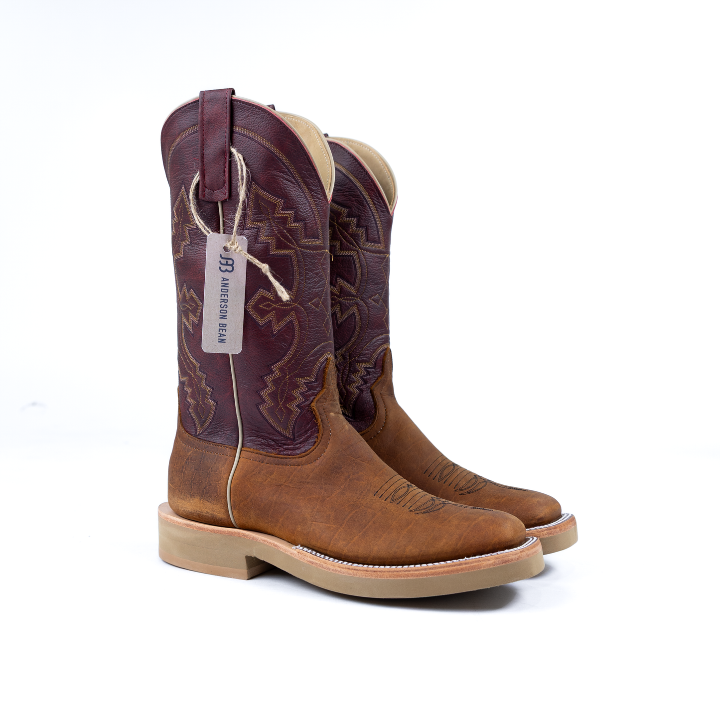 Anderson Bean Natural Brahma Bison with 13" Oxblood Outlaw Tops
