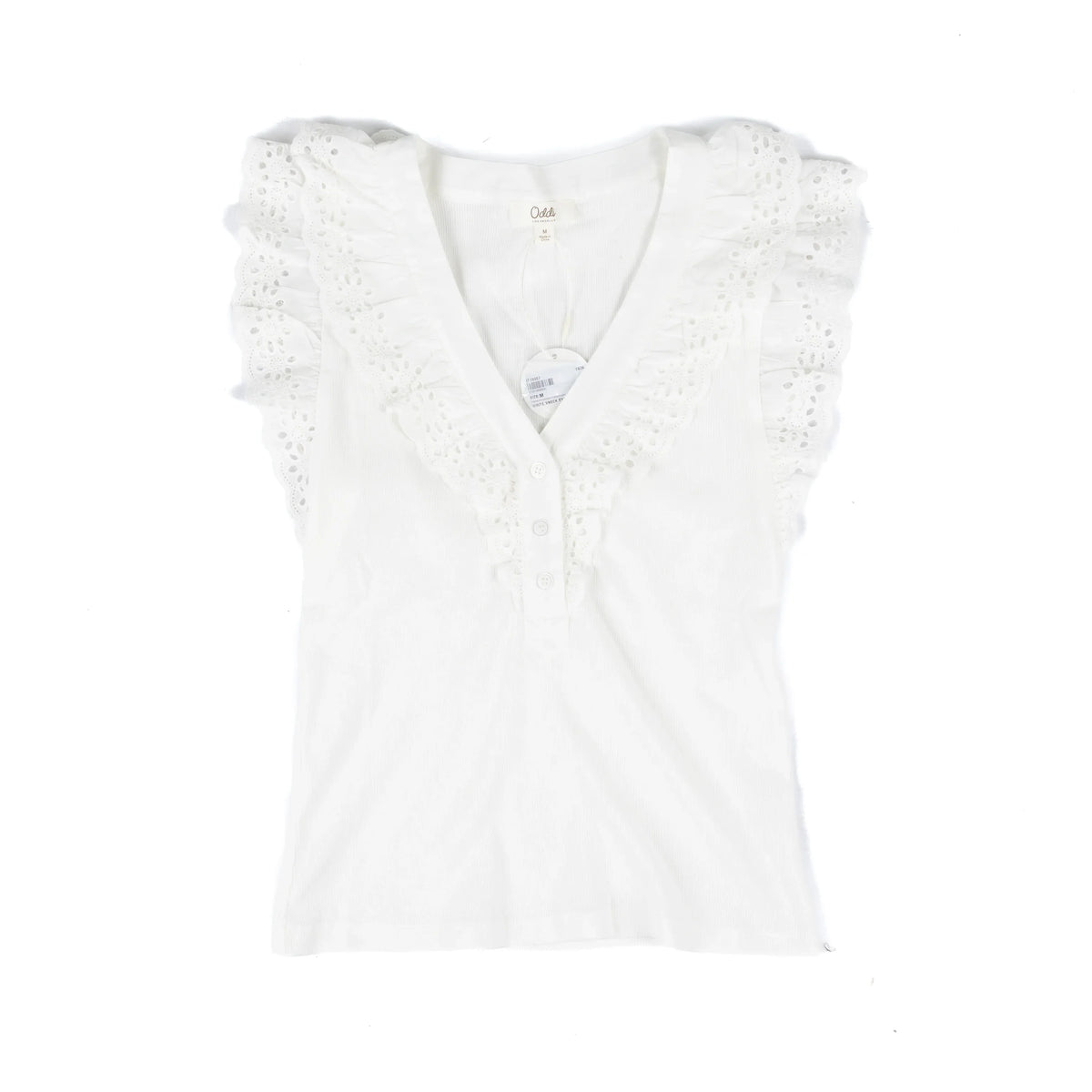 Women's White Fitted Sleeveless Top IT19087