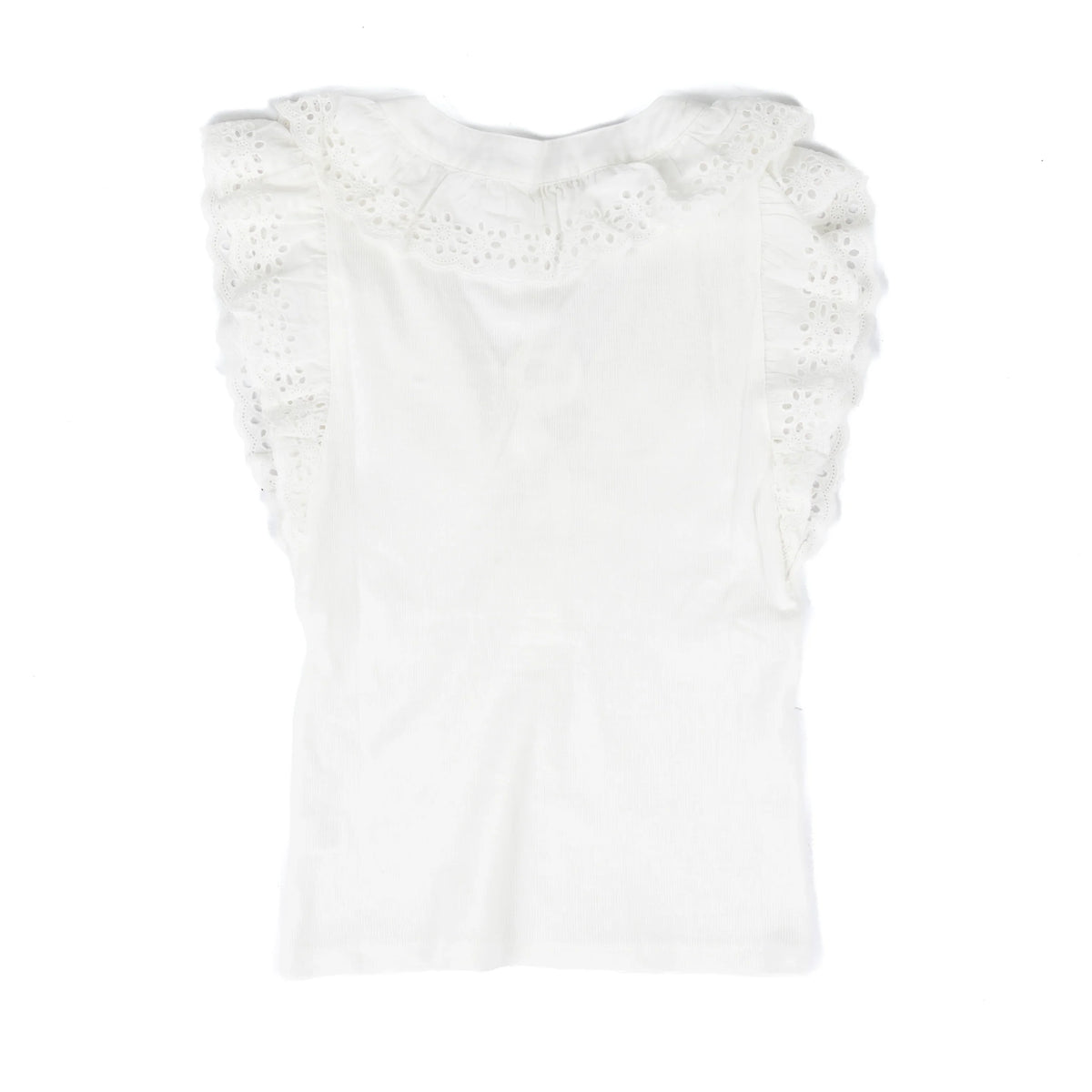 Women's White Fitted Sleeveless Top IT19087