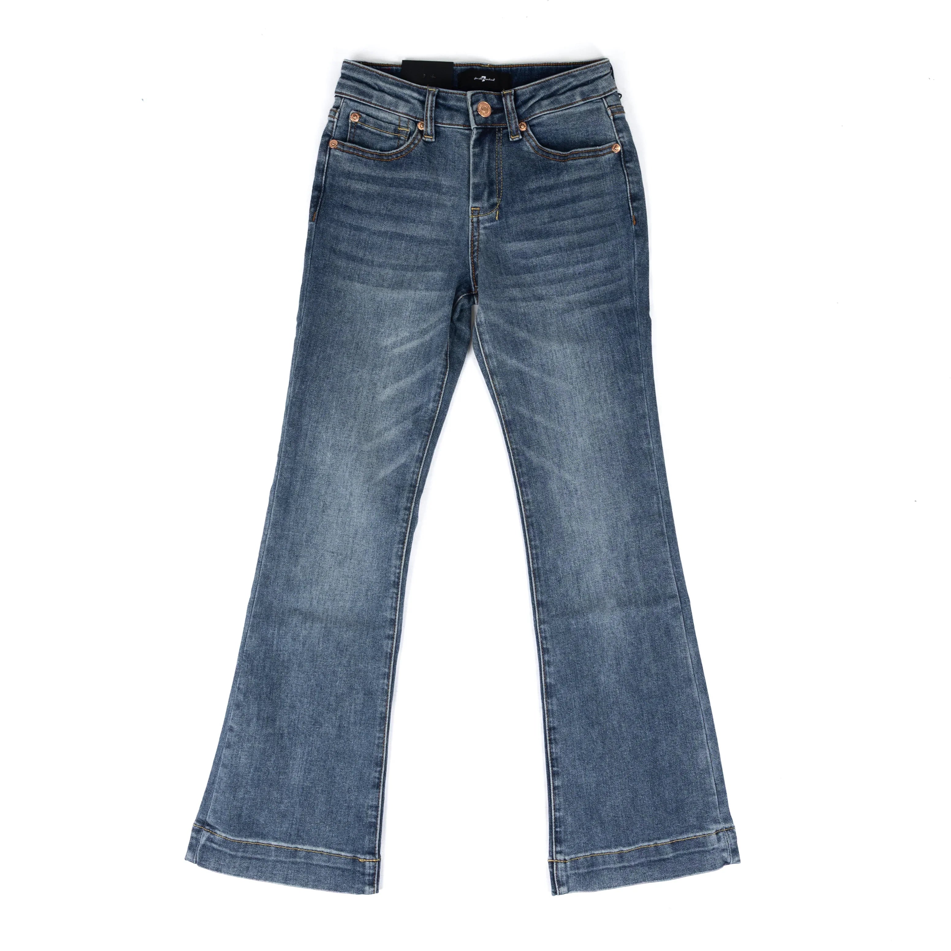 Girl's Seven for All Mankind Distressed Authentic Mini Dojo Jeans 7KHF0H85-DLU