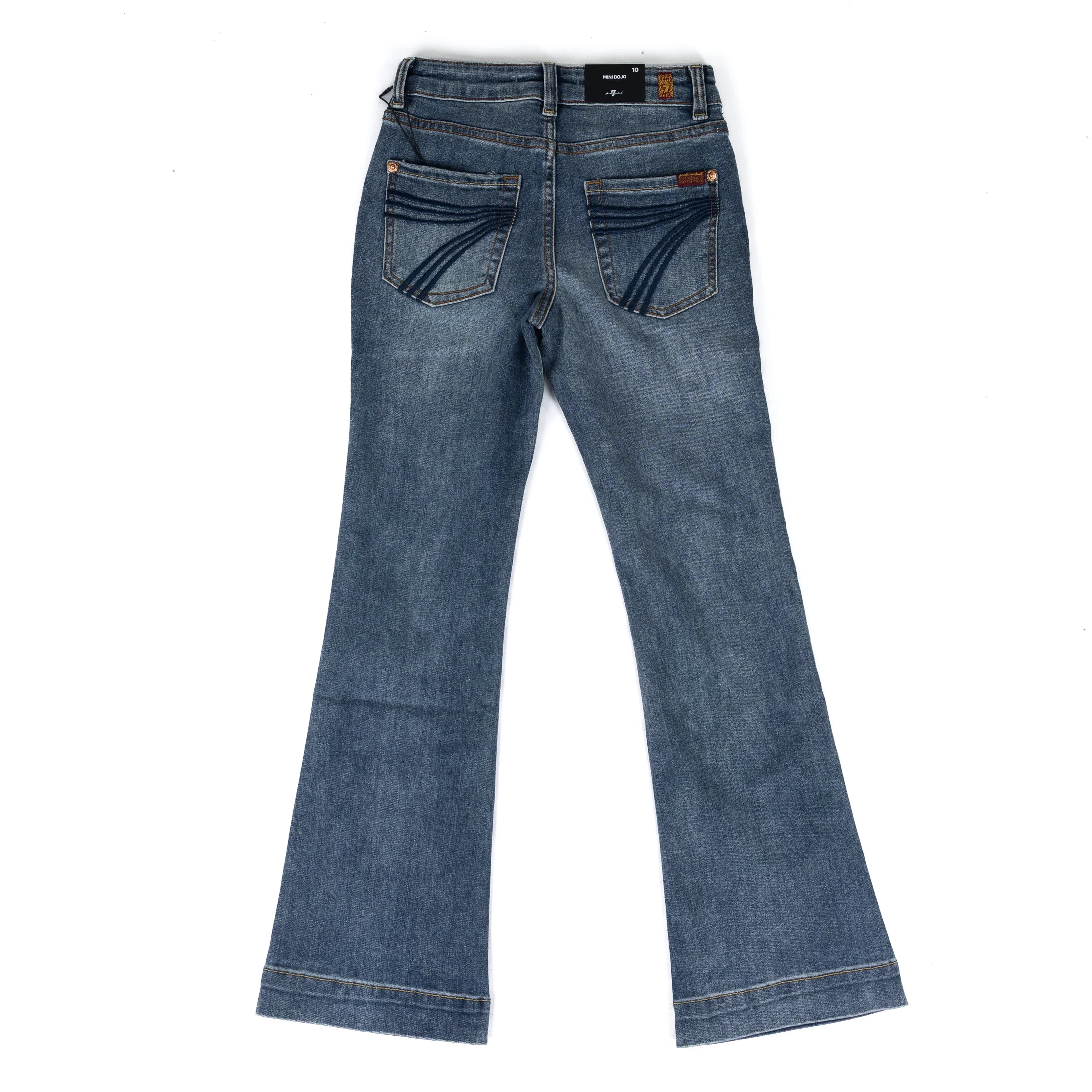 Girl's Seven for All Mankind Distressed Authentic Mini Dojo Jeans 7KHF0H85-DLU