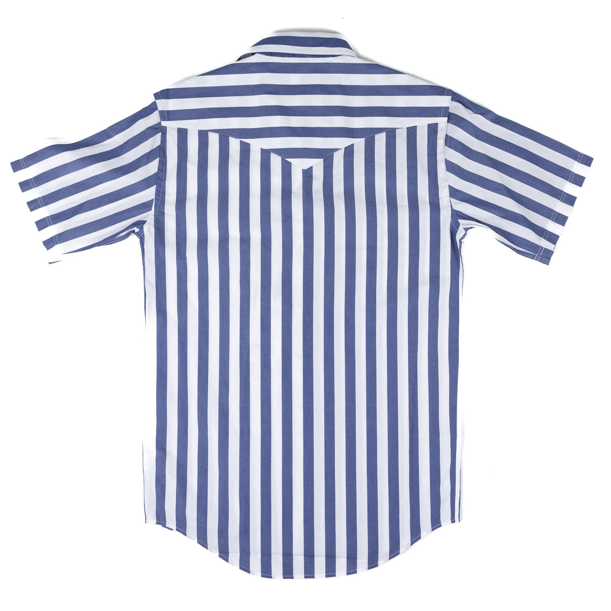 Men's Panhandle Short Sleeve Blue and White Snap Shirt PMN3S08906