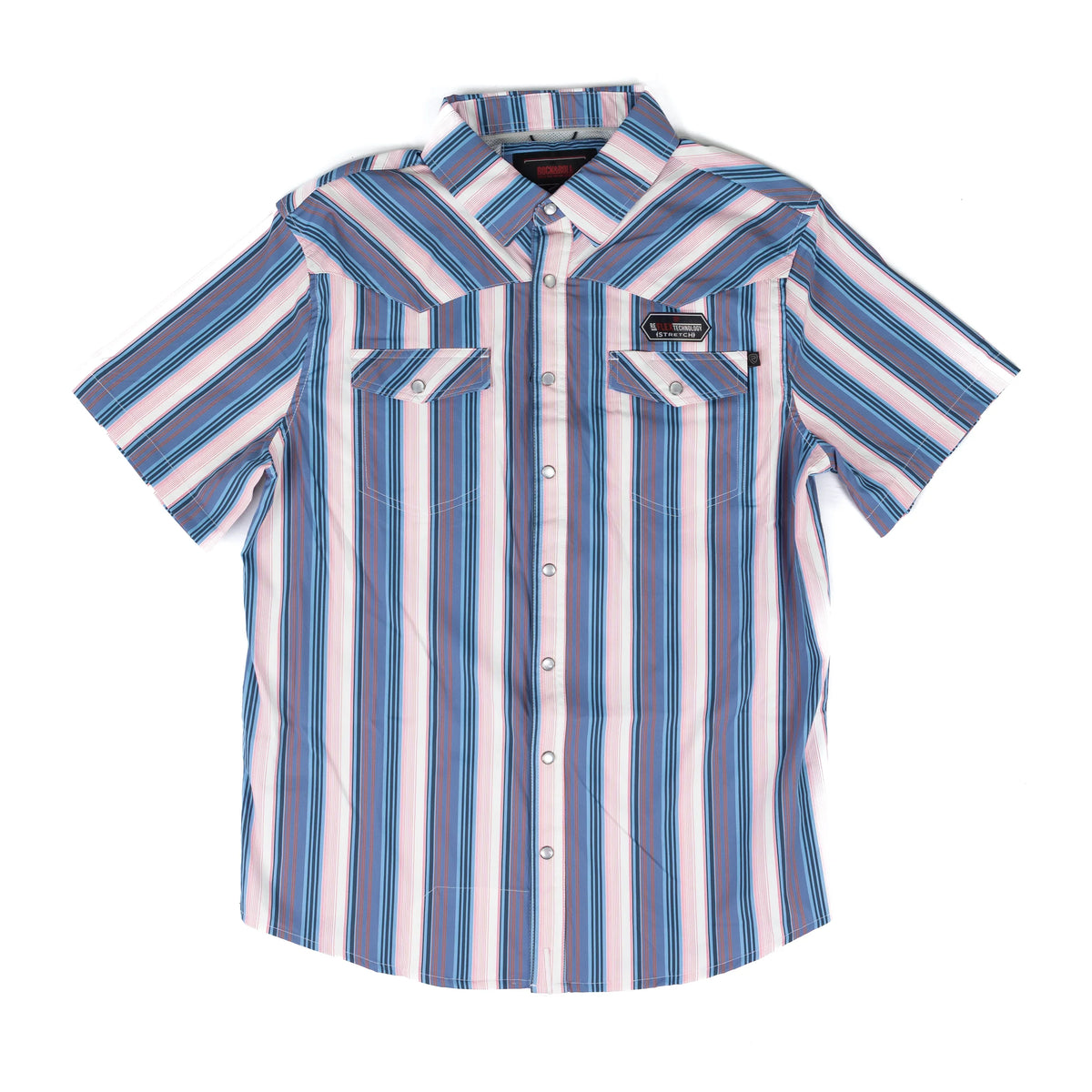 Men's Rock and Roll Koe Wetzel Periwinkle Tek Western Shirt BMN3S09638