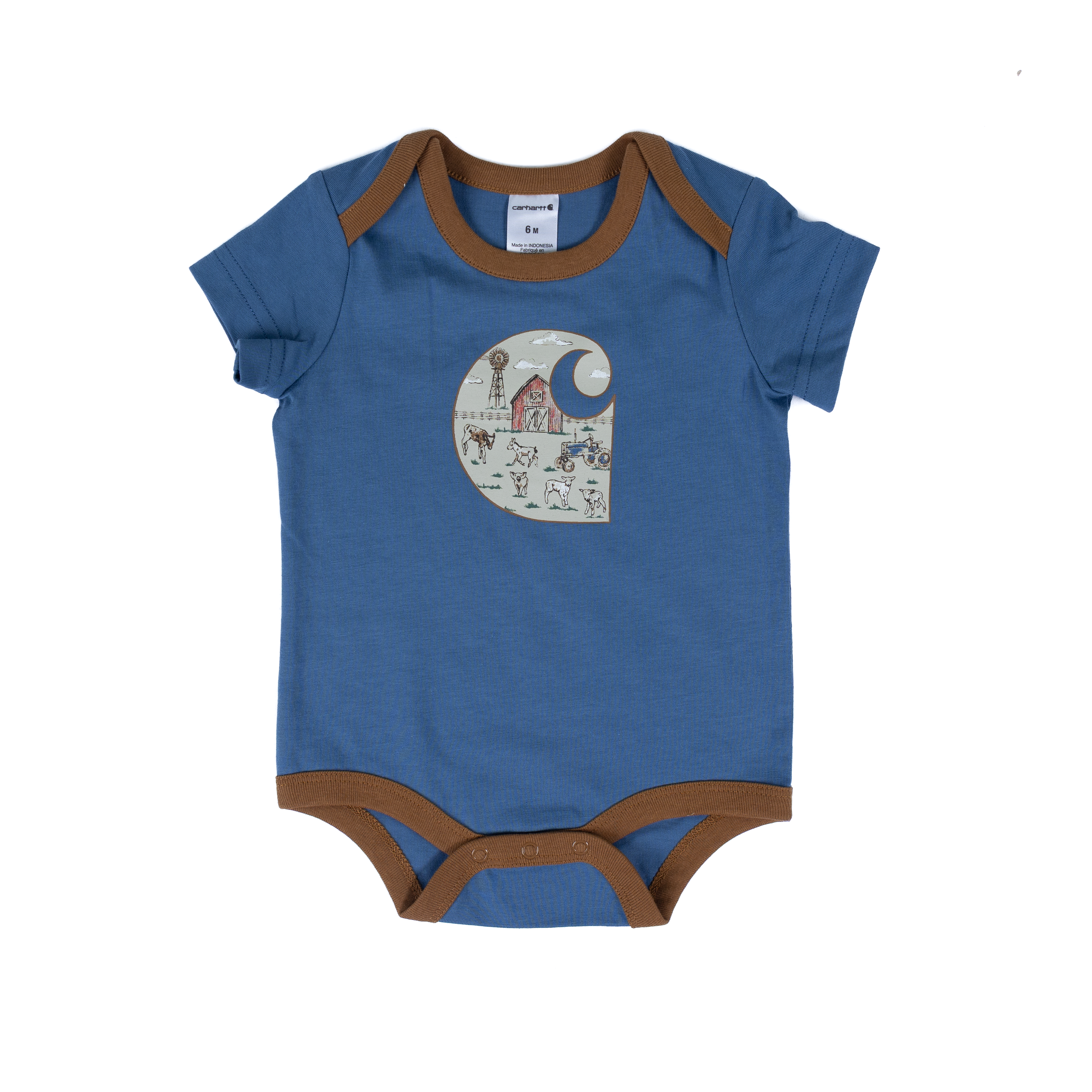 Boy's Carhartt Infant 2 Piece Short Sleeve Farm Print Onesie Set CG8108-CT57