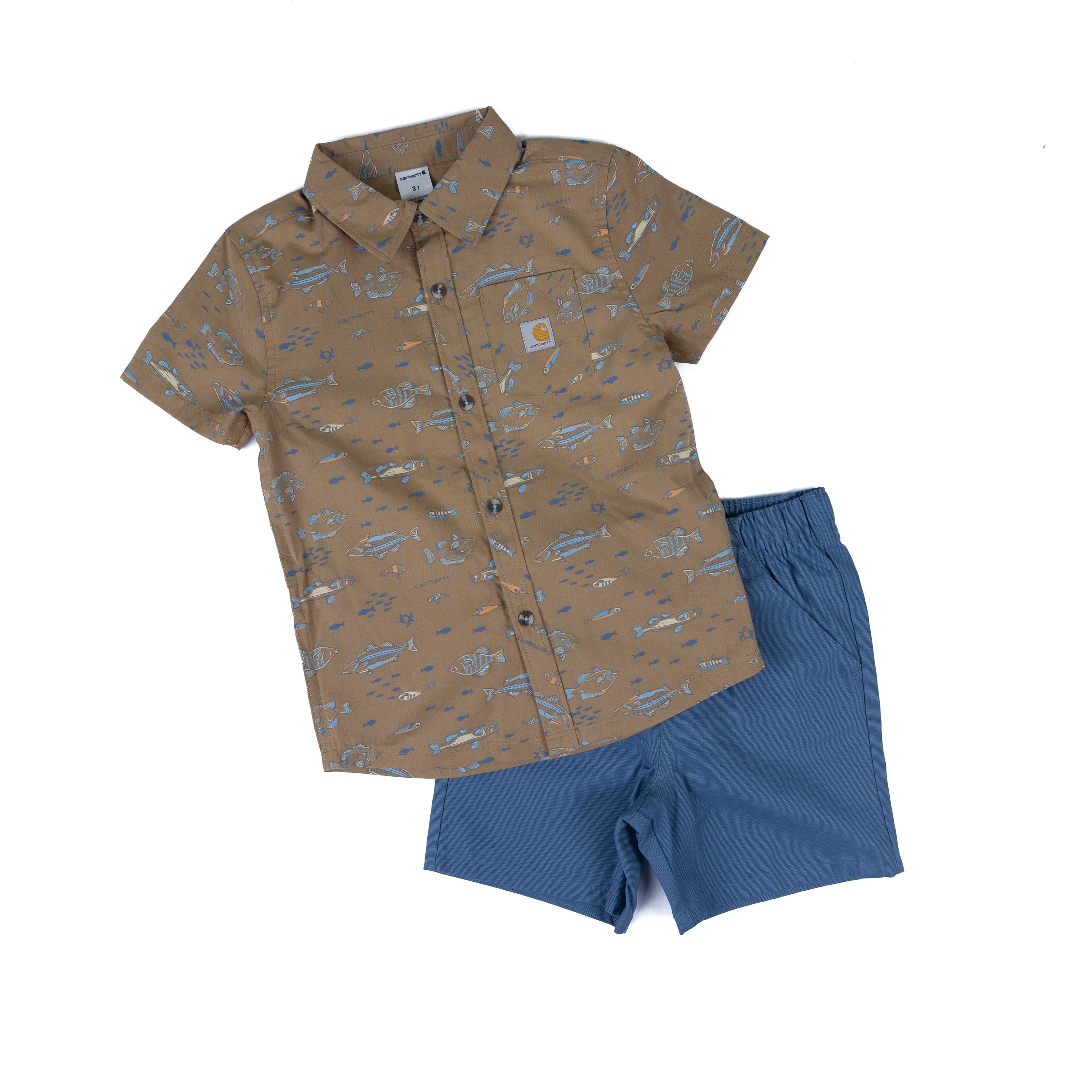 Boy's Carhartt Short Sleeve Button Up and Shorts Set CG8125-HS2