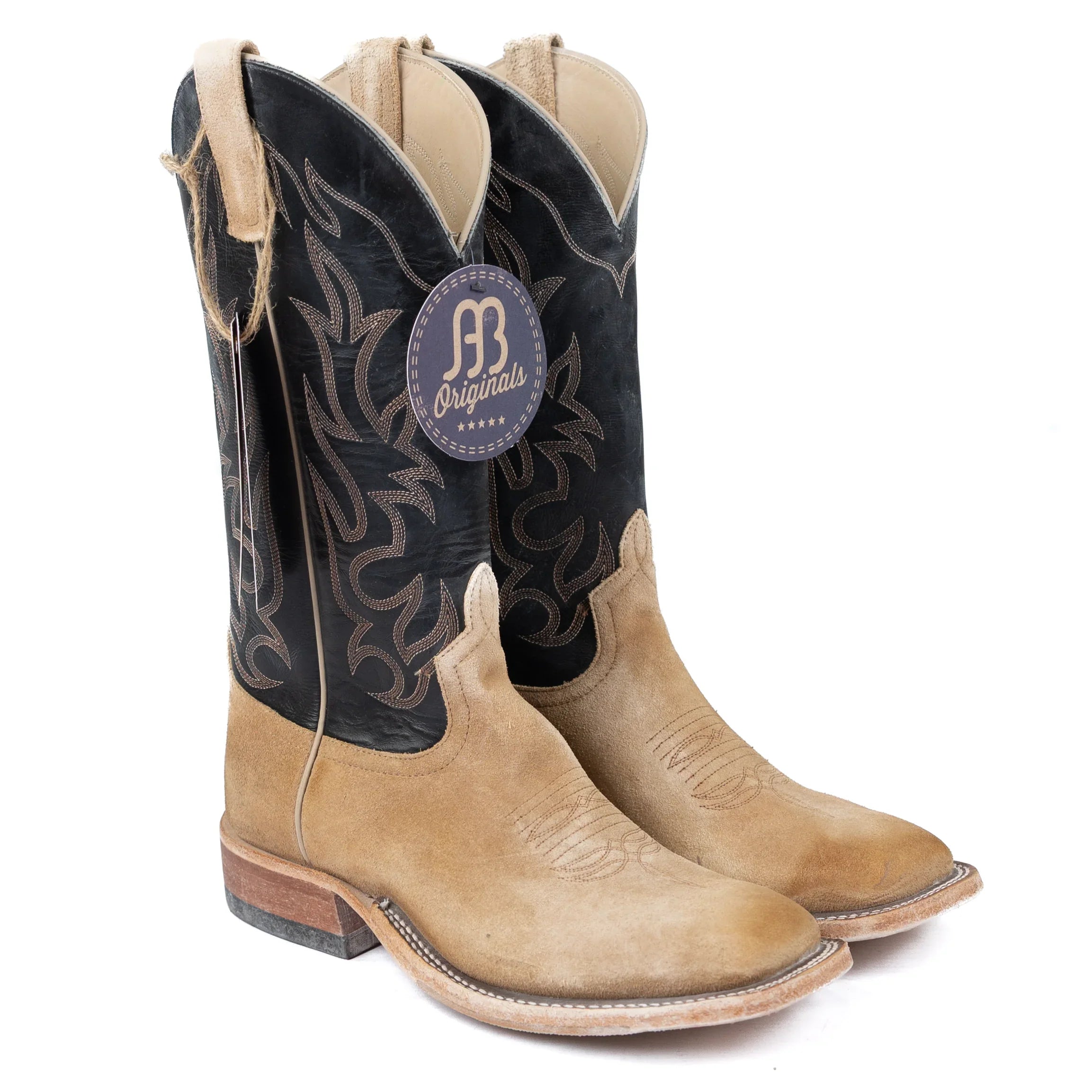 Anderson Bean Burnished Tan Crazy Horse Roughout Square Toe Boots