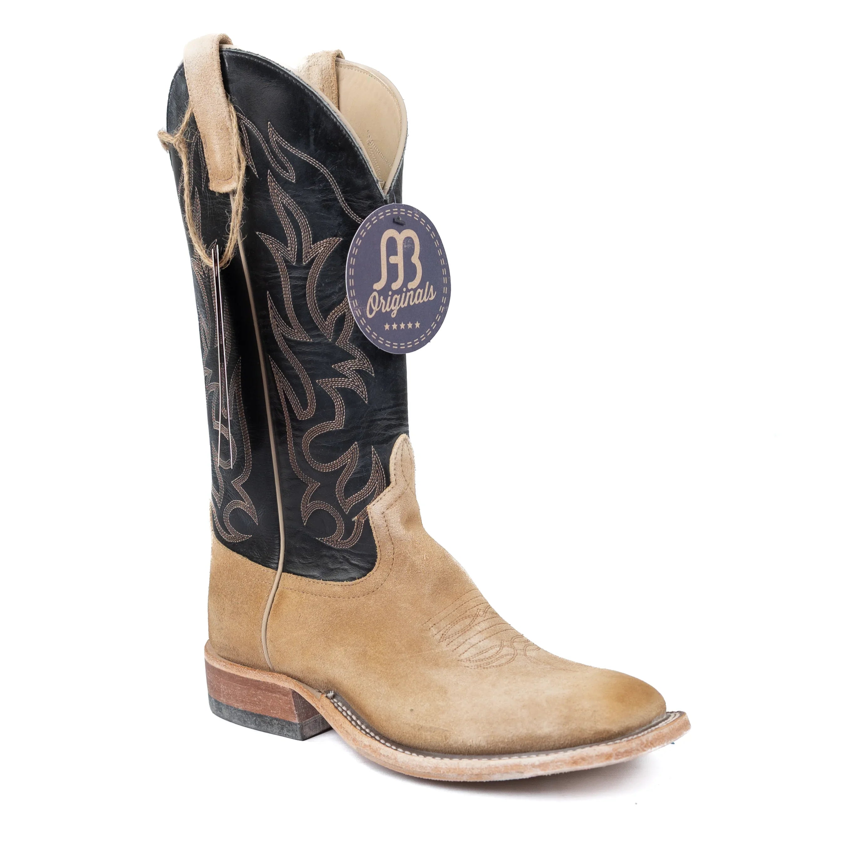 Anderson Bean Burnished Tan Crazy Horse Roughout Square Toe Boots