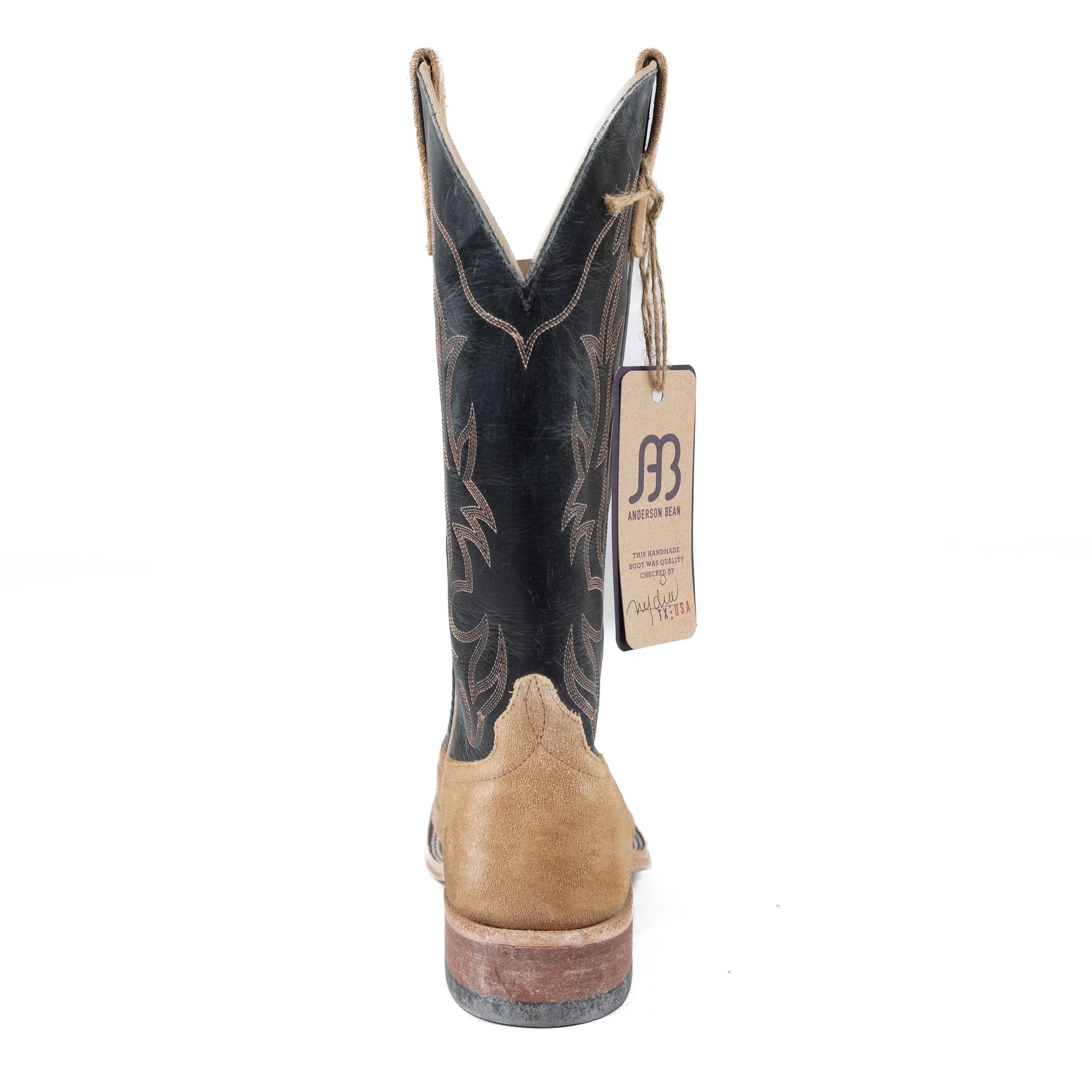Anderson Bean Burnished Tan Crazy Horse Roughout Square Toe Boots