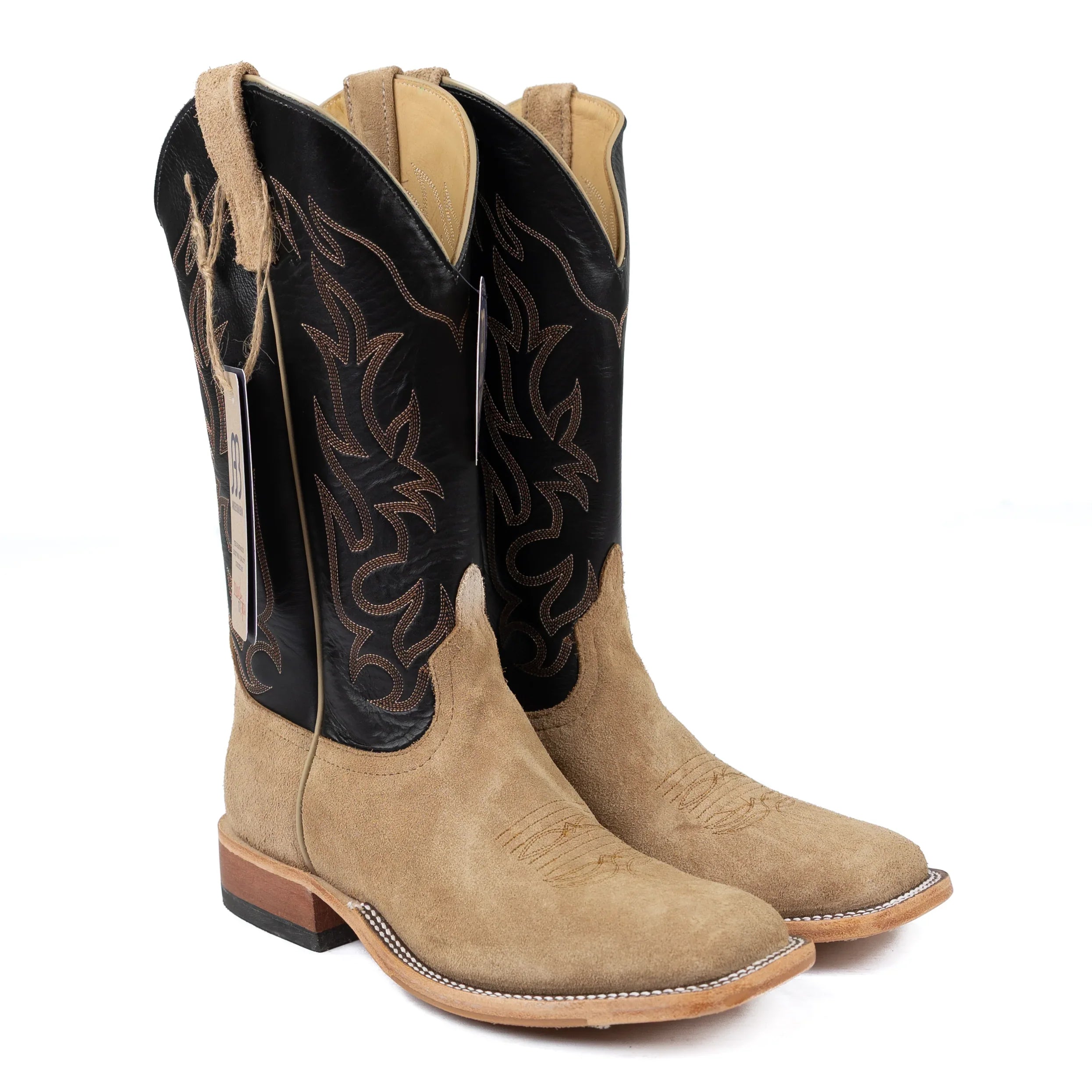 Anderson Bean Tan Crazy Horse Roughout Square Toe Boots