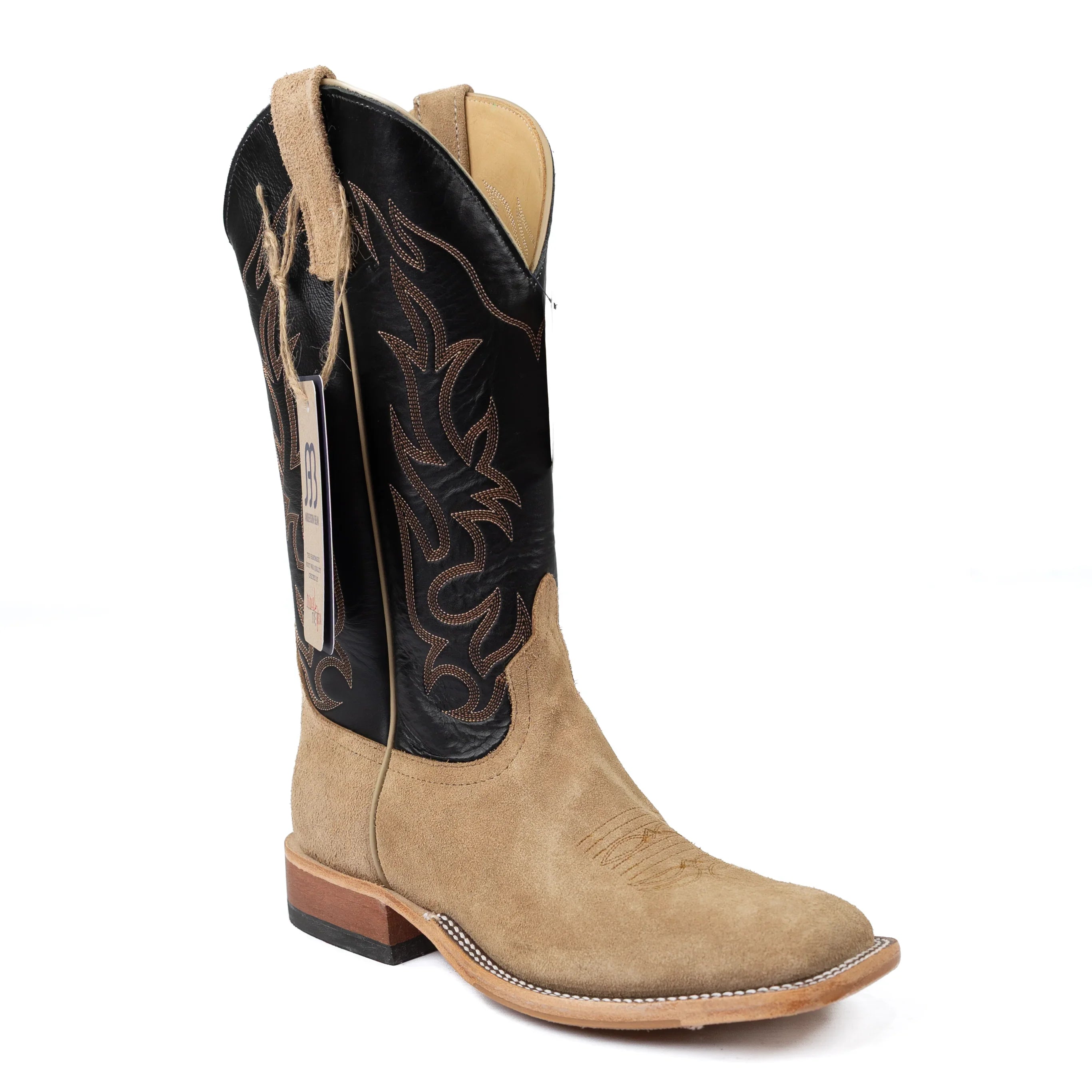 Anderson Bean Tan Crazy Horse Roughout Square Toe Boots