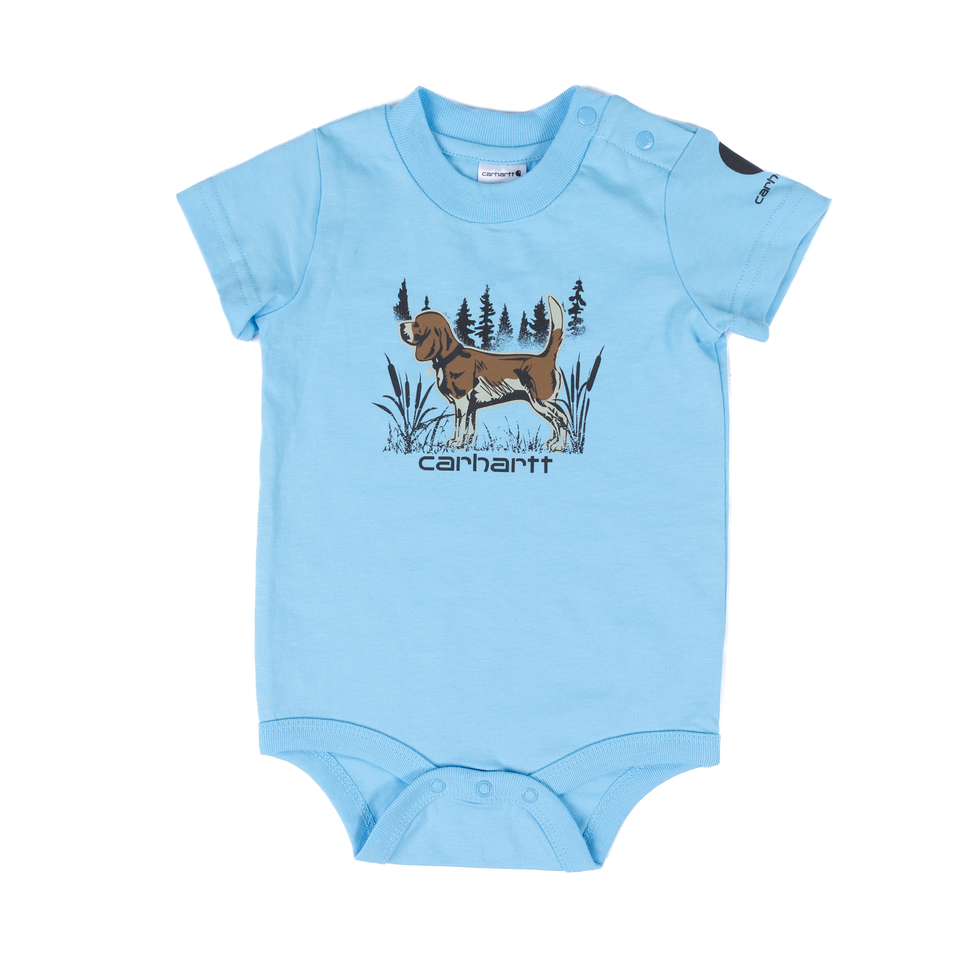 Boy's Carhartt Blue/Brown Short Sleeve Onesie Set CG8116-D15
