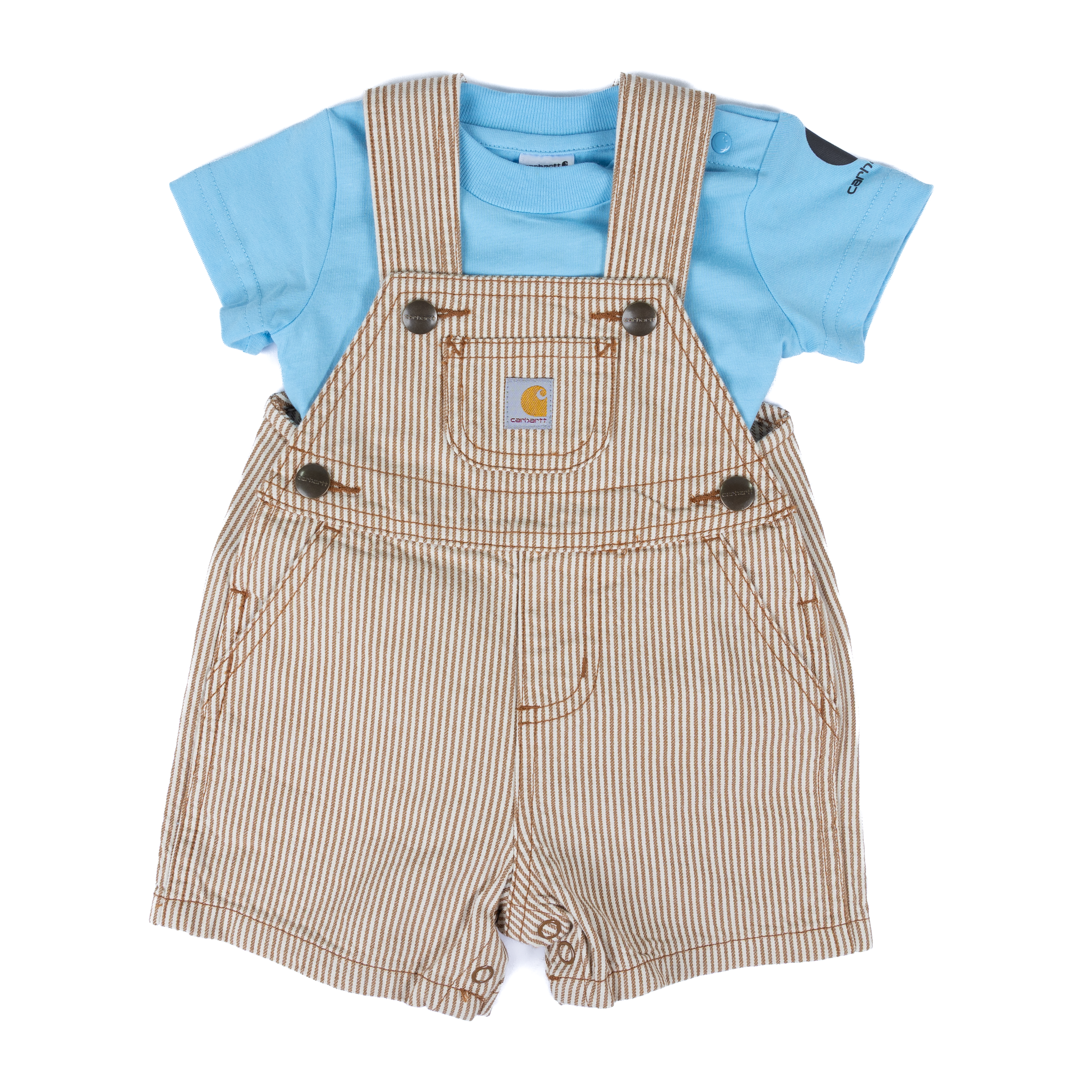 Boy's Carhartt Blue/Brown Short Sleeve Onesie Set CG8116-D15