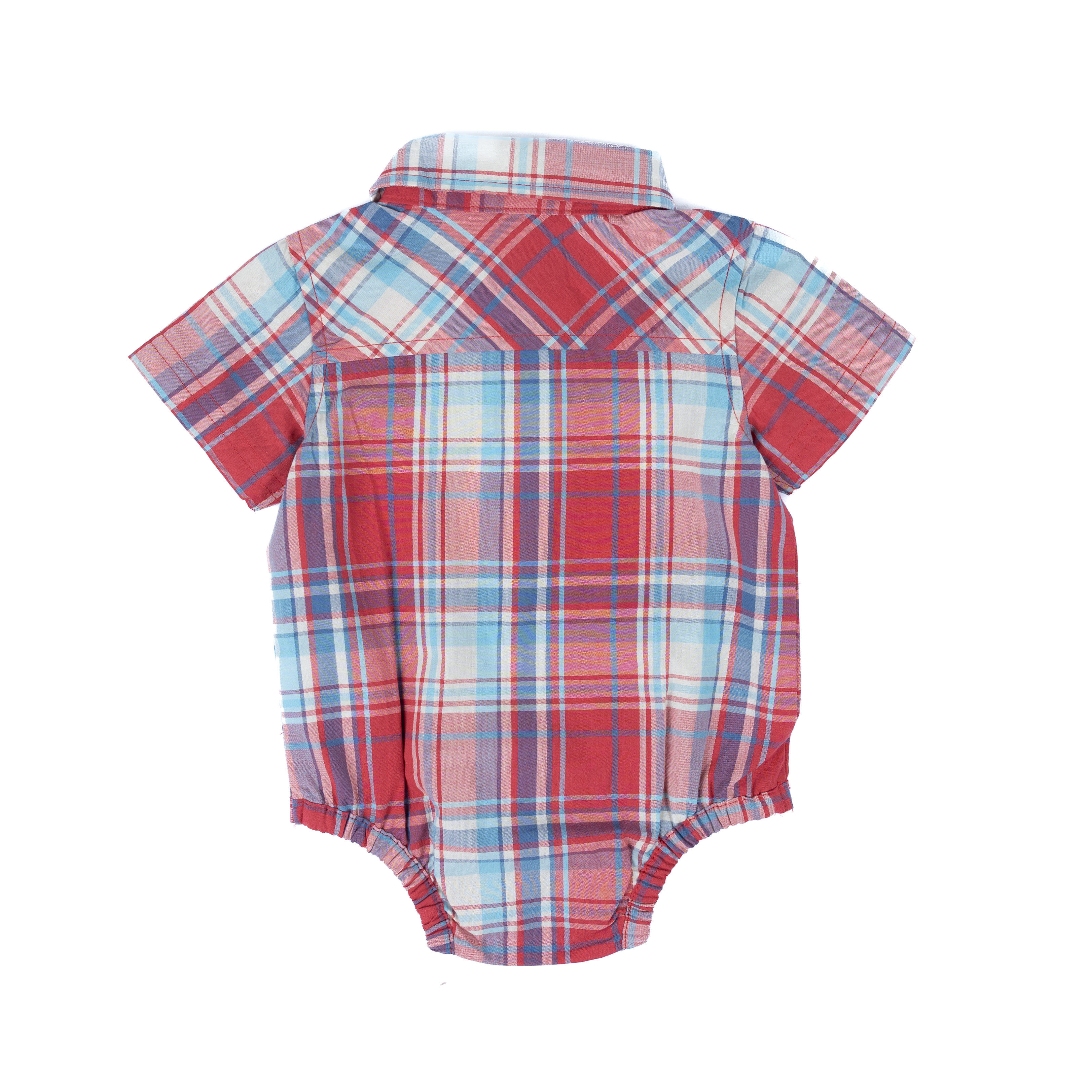 Boy's Carhartt Infant Red Plaid Short Sleeve Onesie CE8213-RE1