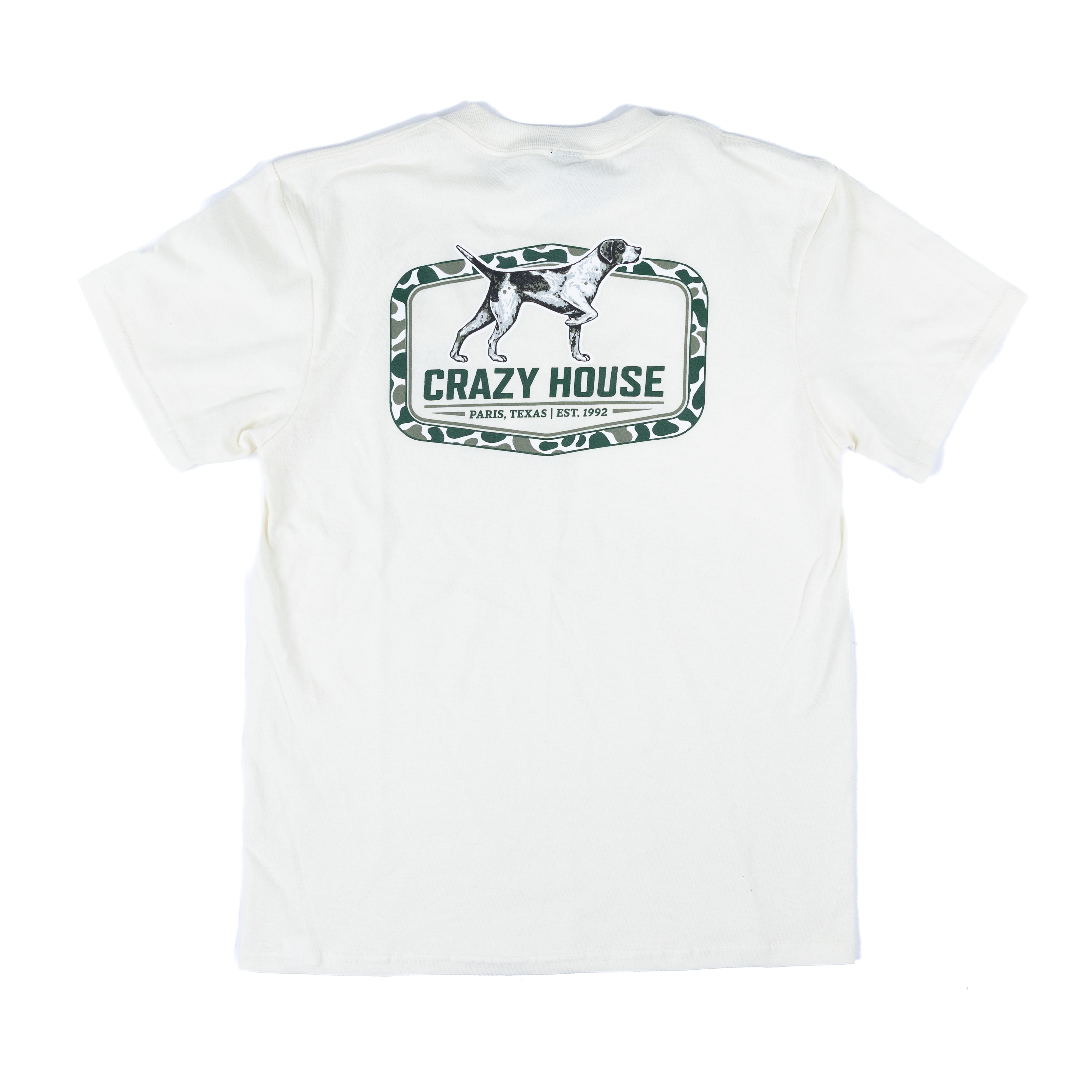 Youth Crazy House Ivory Camo And Dog T-shirt