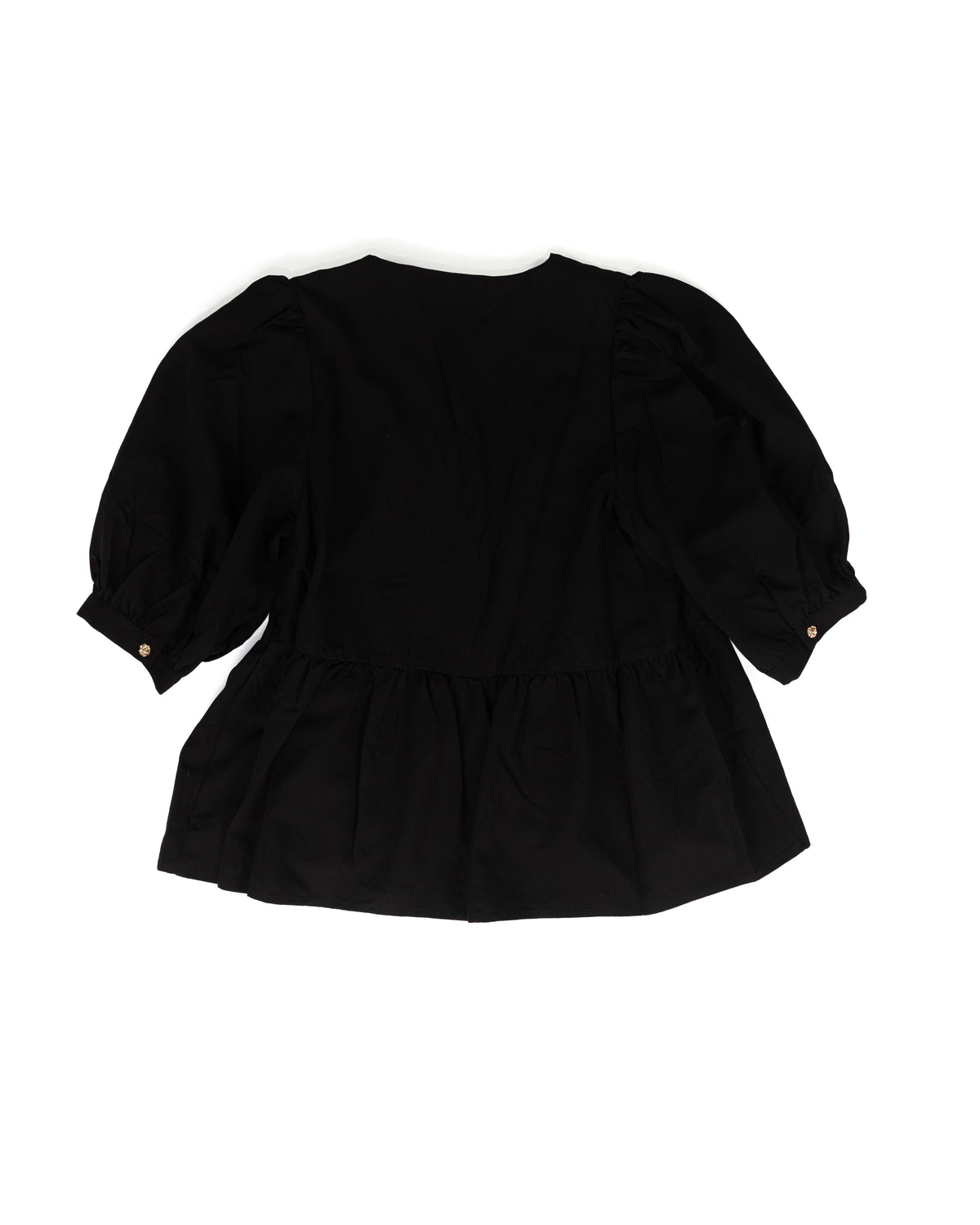 Entro Women's Black 3/4 Puff Sleeve Blouse