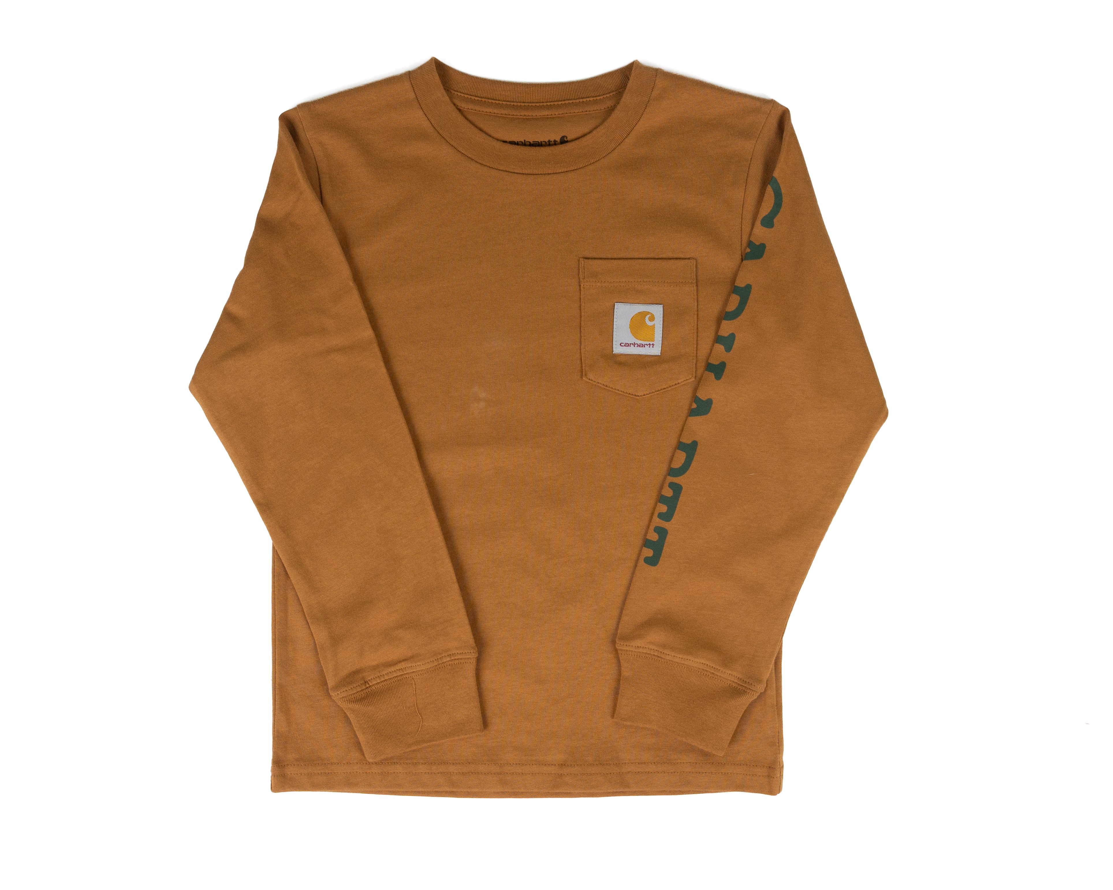 Carhartt Boy's Brown Long Sleeve Duck Pocket Tee CA6893D15-CA66