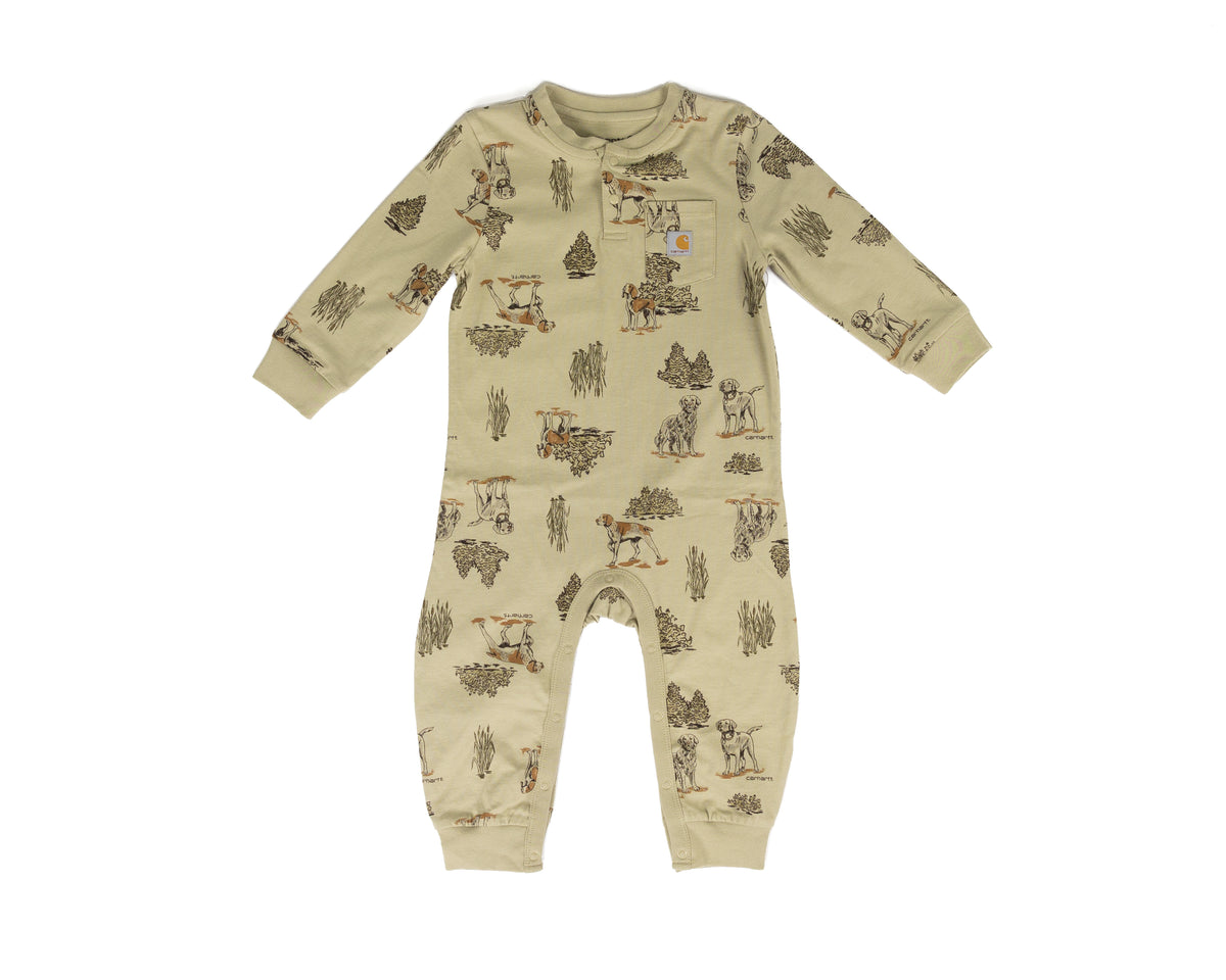 Carhartt Boy's Long Sleeve Dog Printed Coveralls (3M-24M) CM8785GR9